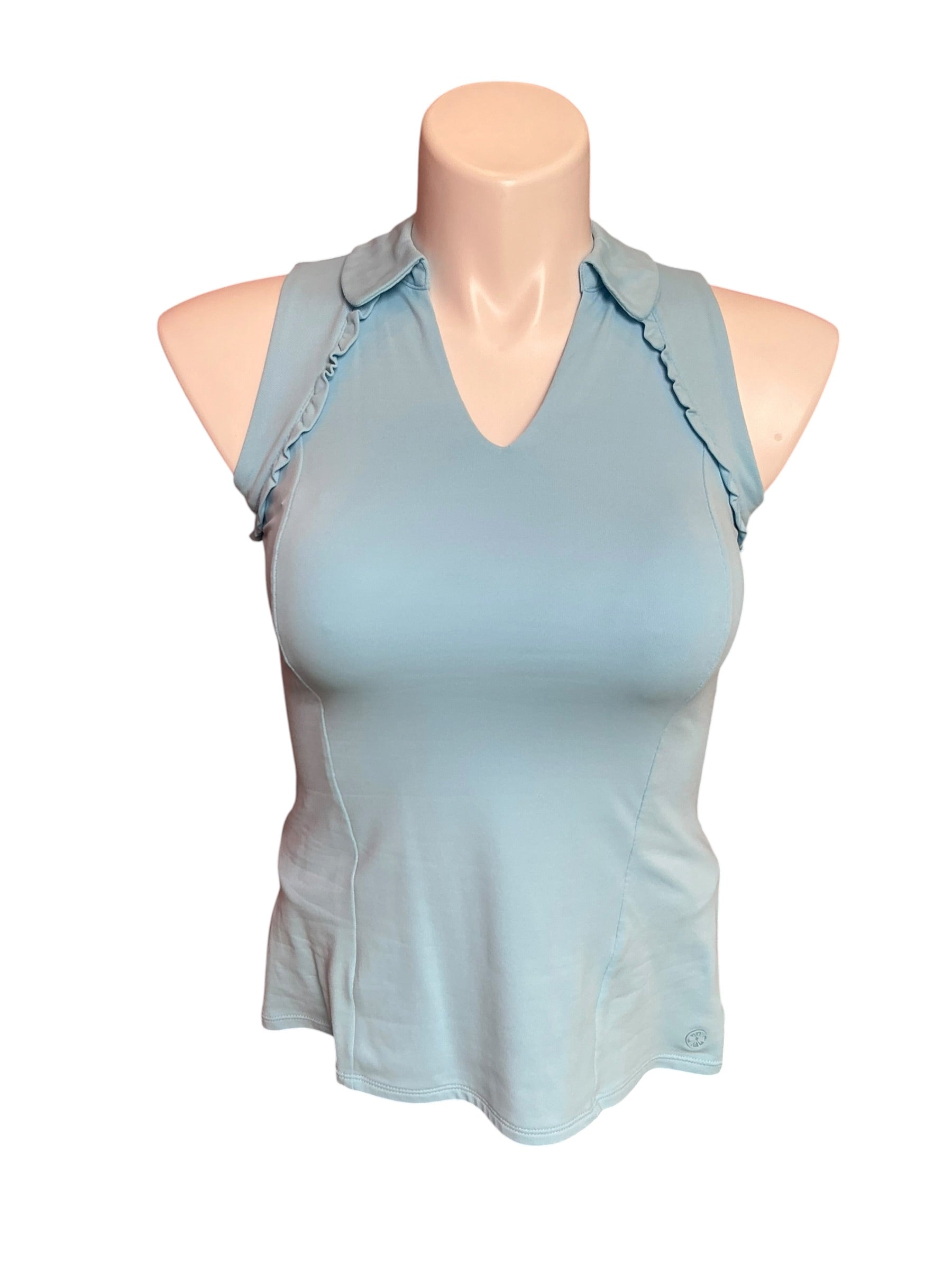 Lilly Pulitzer Luxletic UPF50+ Martina Polo Top Celestial Blue Size XS