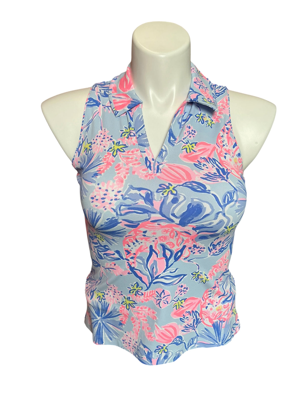 Lilly Pulitzer NWT Alister Polo UPF 50+ Elephant Splash - Size XS