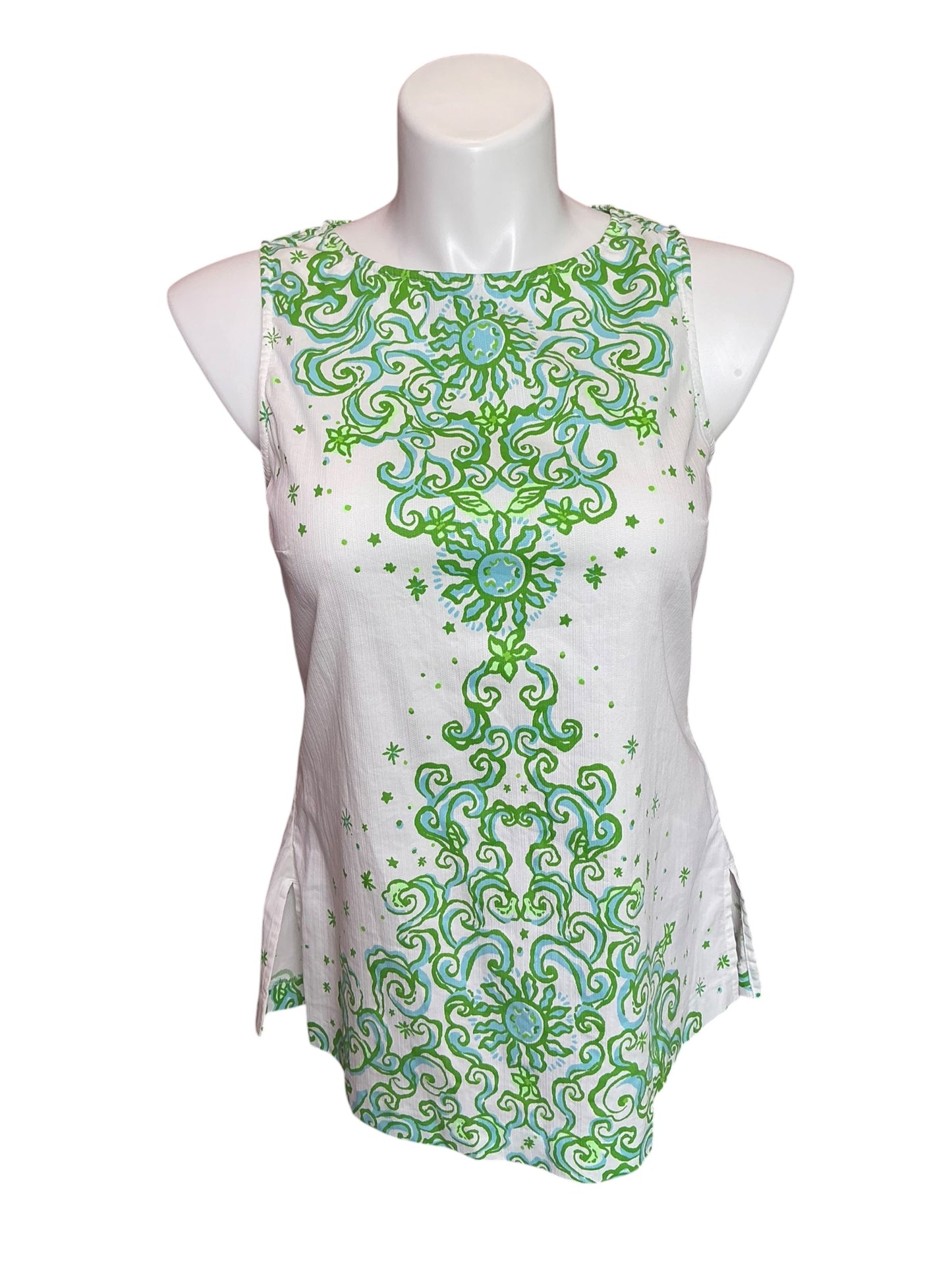 Lilly Pulitzer Palmita Tunic Resort White Sol Mates Size M