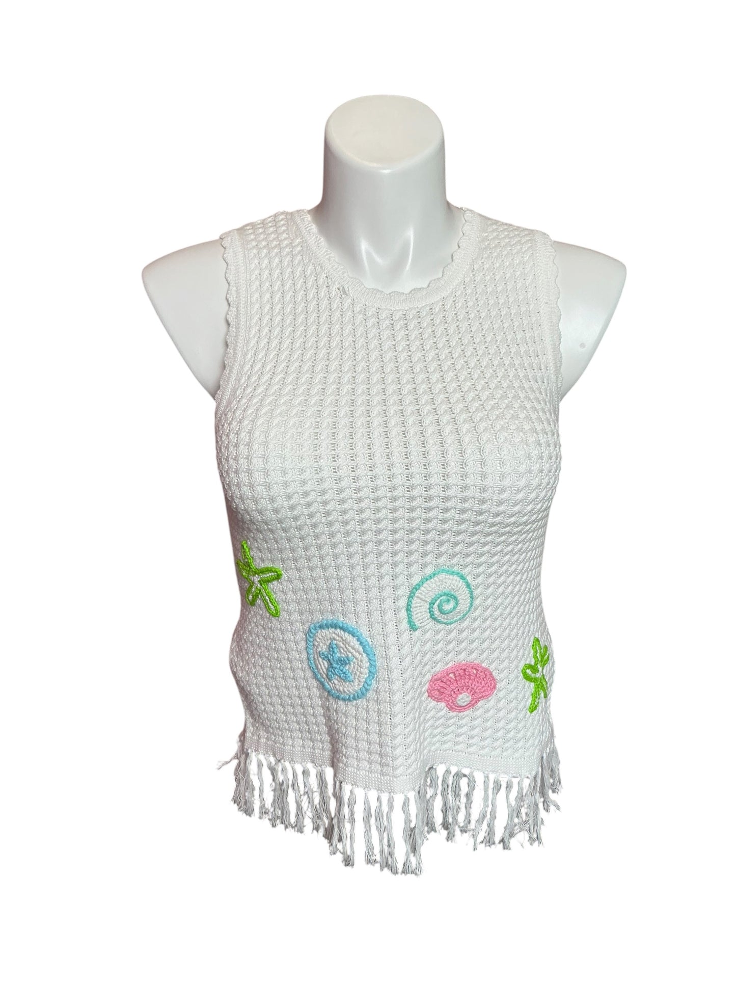 Lilly Pulitzer Roe Crochet Sweater Shell Tank Size S
