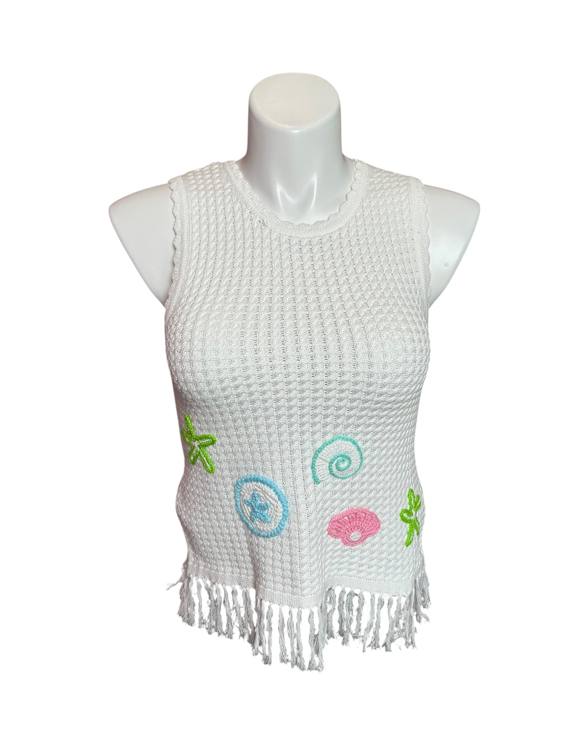 Lilly Pulitzer Roe Crochet Sweater Shell Tank Size S