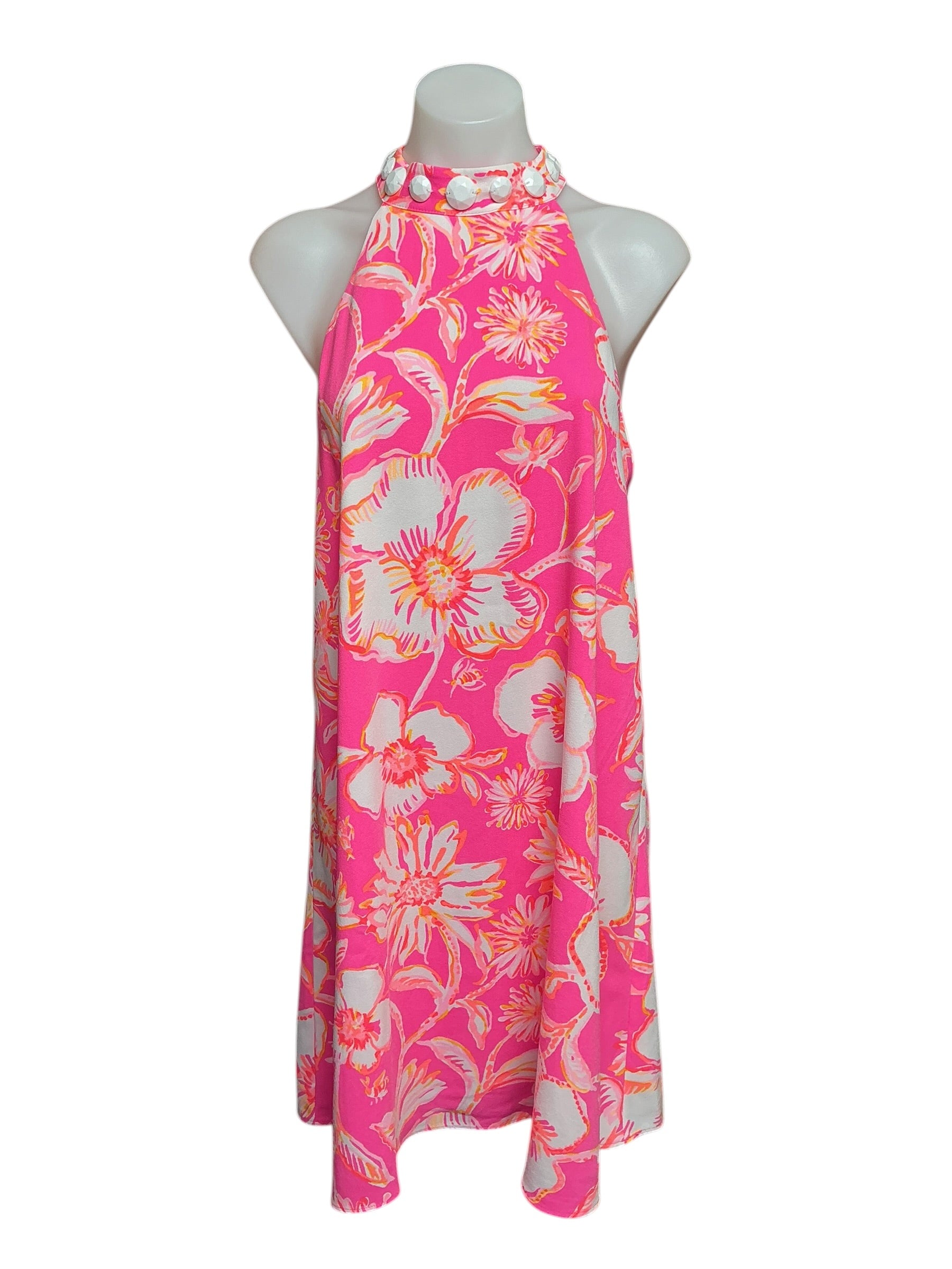 Lilly Pulitzer Alli Dress - Prosecco Pink Beachy Bloom Engineered Woven Dress - Size M