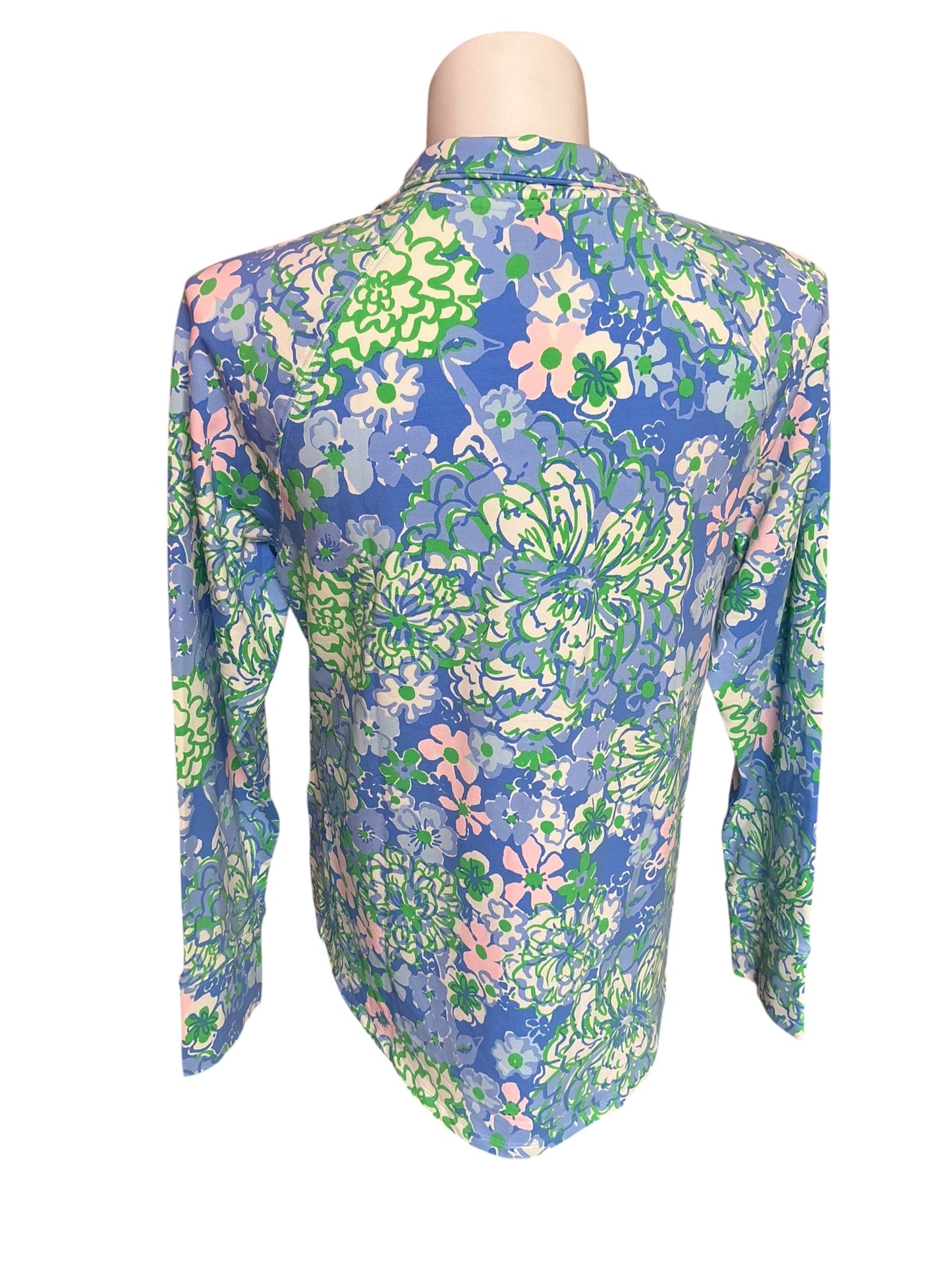 Lilly Pulitzer Skipper Popover Sunwashed Blue, Plumes in Bloom UPF50 NWT Size XL