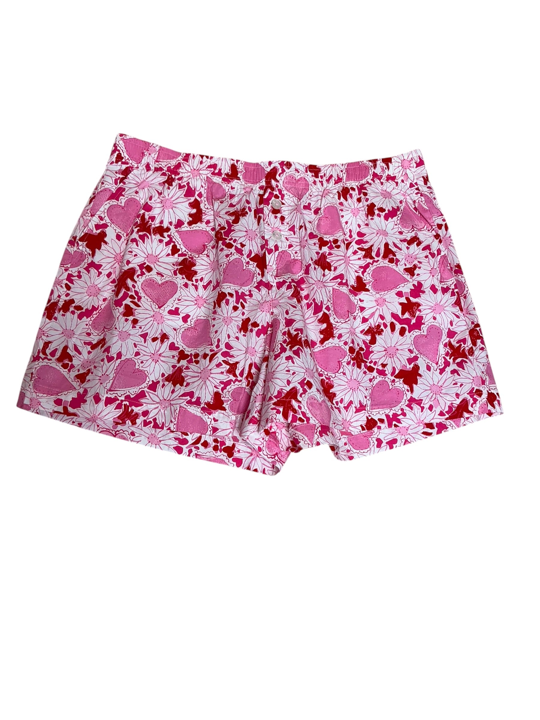 Lilly Pulitzer Marin PJ Shorts Dear Heart NWT Size M