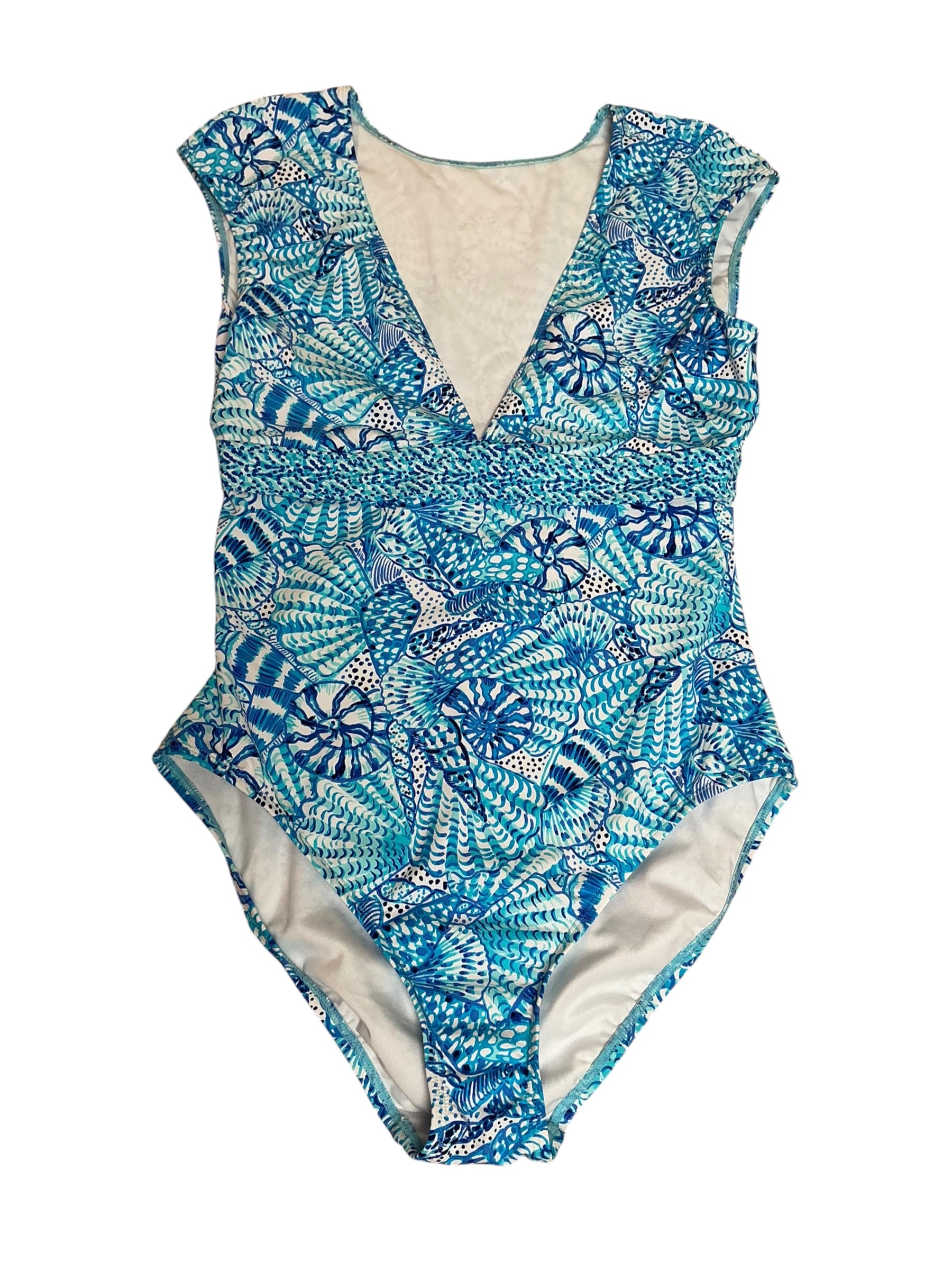 Lilly Pulitzer Imogen One Piece Swimsuit Amalfi Bur Seashore Size 12
