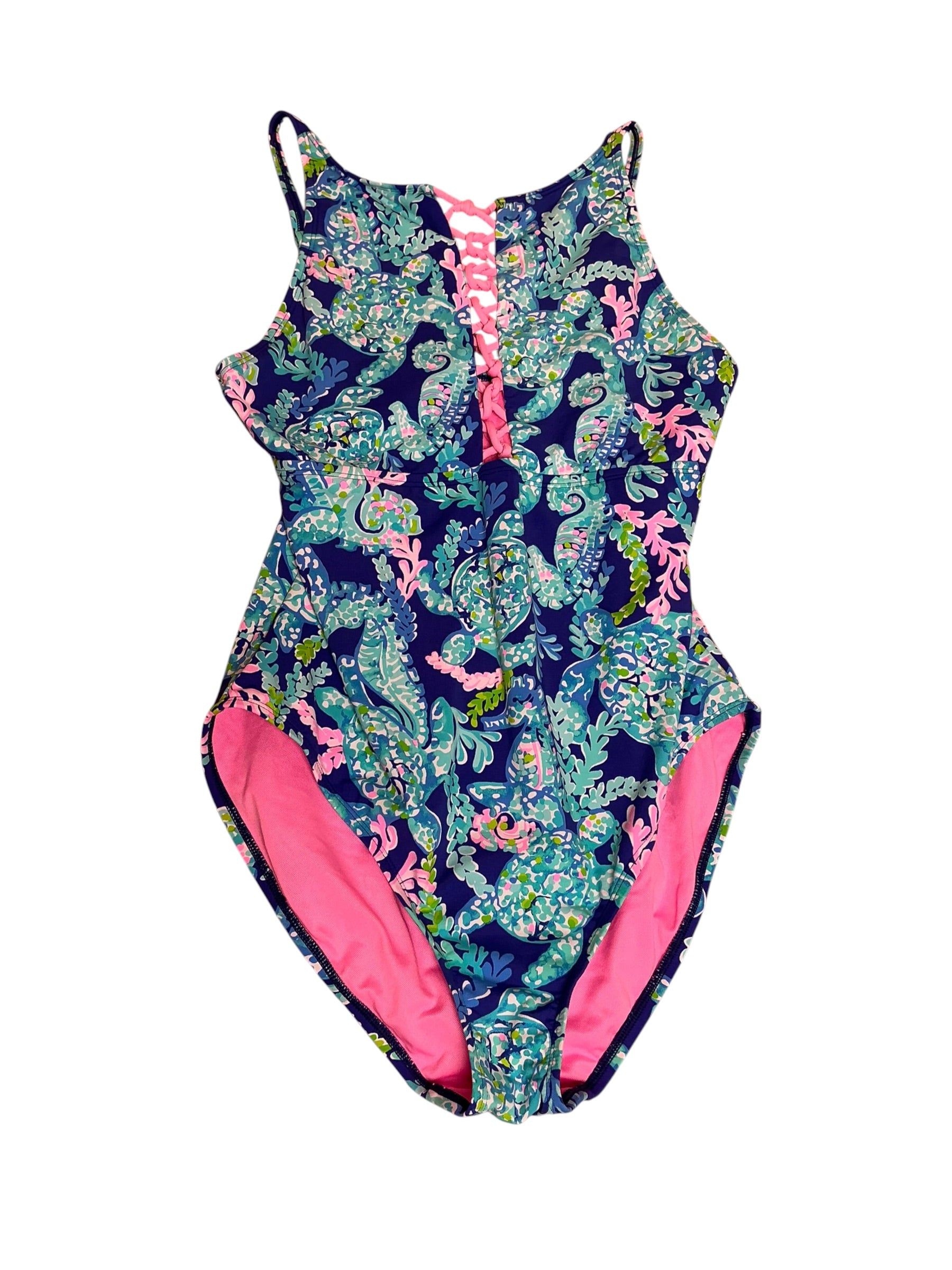 Lilly Pulitzer Mealy One Piece Swimsuit Turtle Villa Size 12