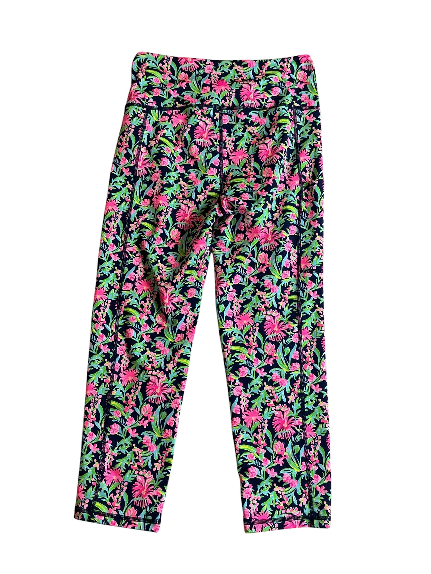 Lilly Pulitzer Weekender High Rise Crop Legging Low Tide Navy Garden Variety - Size S