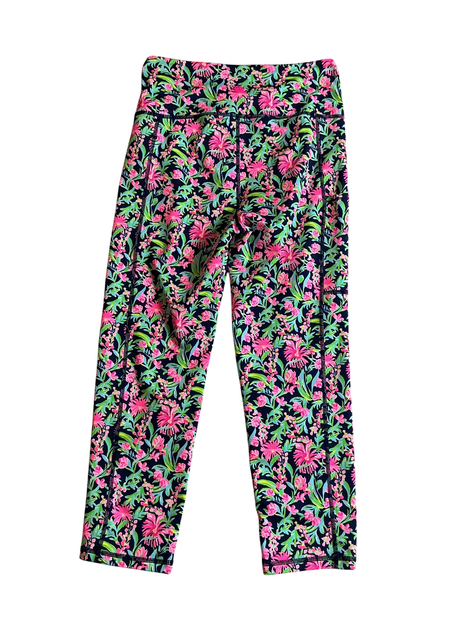 Lilly Pulitzer Weekender High Rise Crop Legging Low Tide Navy Garden Variety - Size S