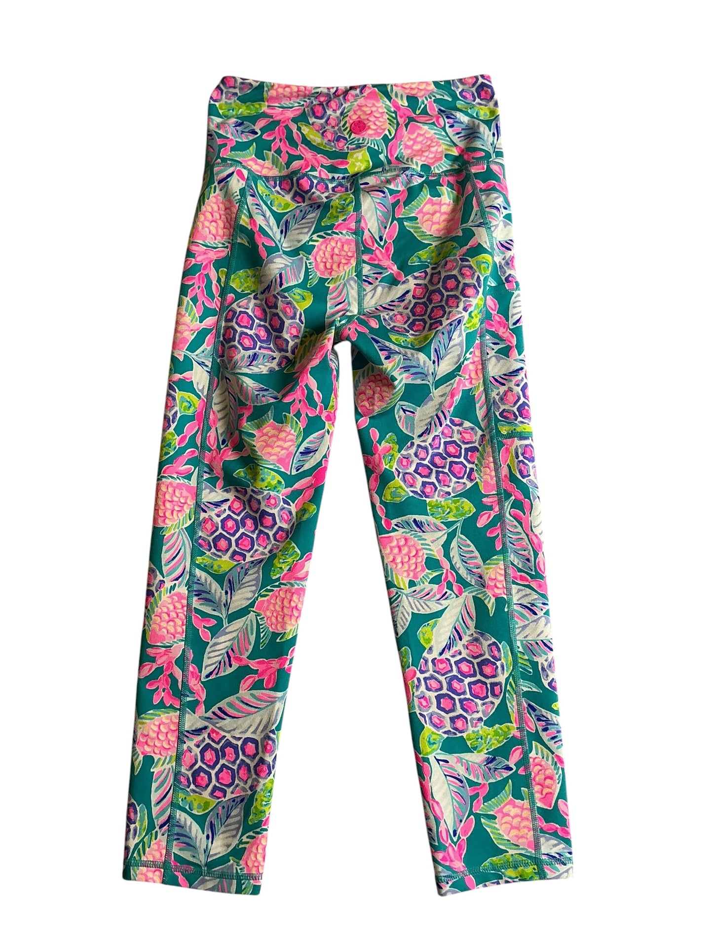 Lilly Pulitzer Weekender High Rise Crop Legging Maldives Green Turtle Wave - Size XS