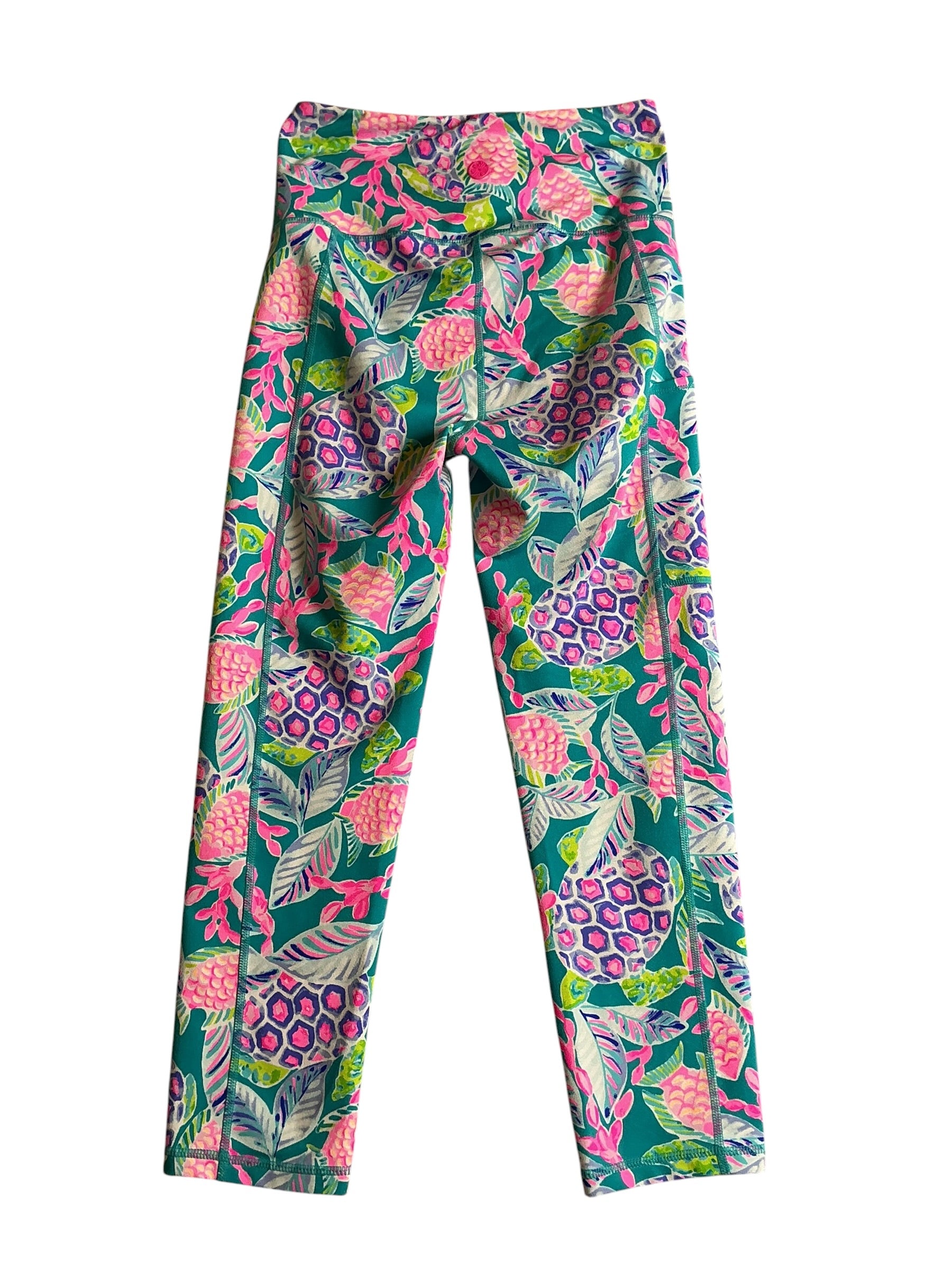 Lilly Pulitzer Weekender High Rise Crop Legging Maldives Green Turtle Wave - Size XS