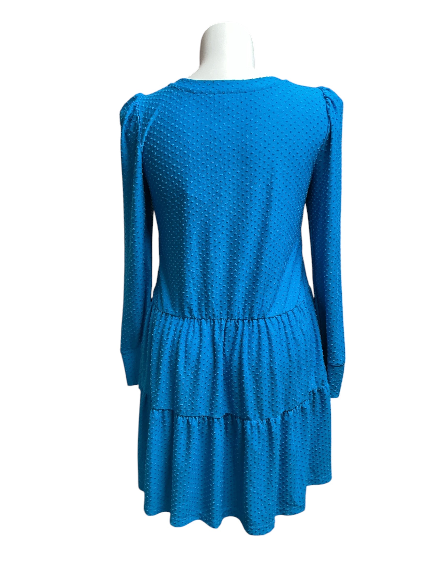 Lilly Pulitzer NWT Arlette Long Sleeve Dress - Teal Bay Cozy Knit Swiss Dot - Size L