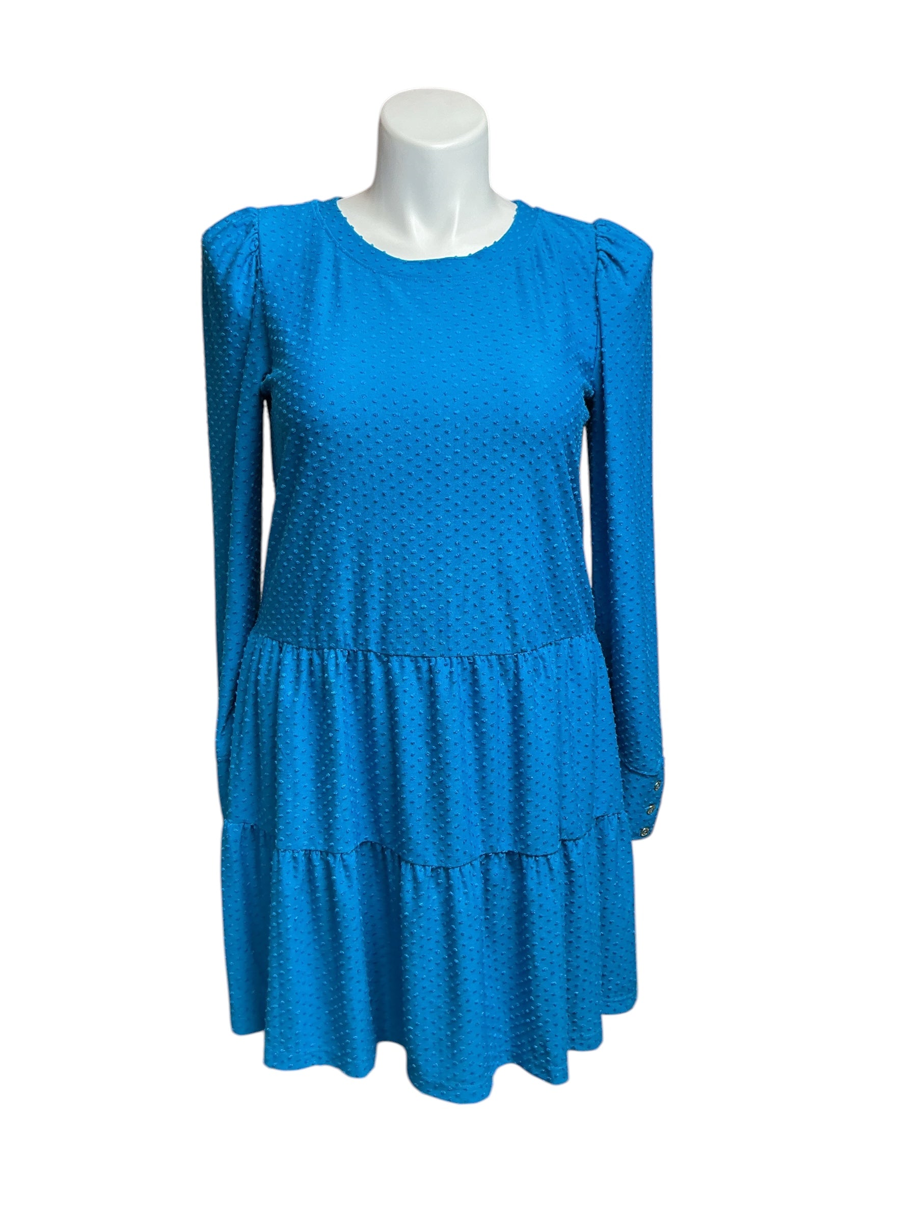 Lilly Pulitzer NWT Arlette Long Sleeve Dress - Teal Bay Cozy Knit Swiss Dot - Size L