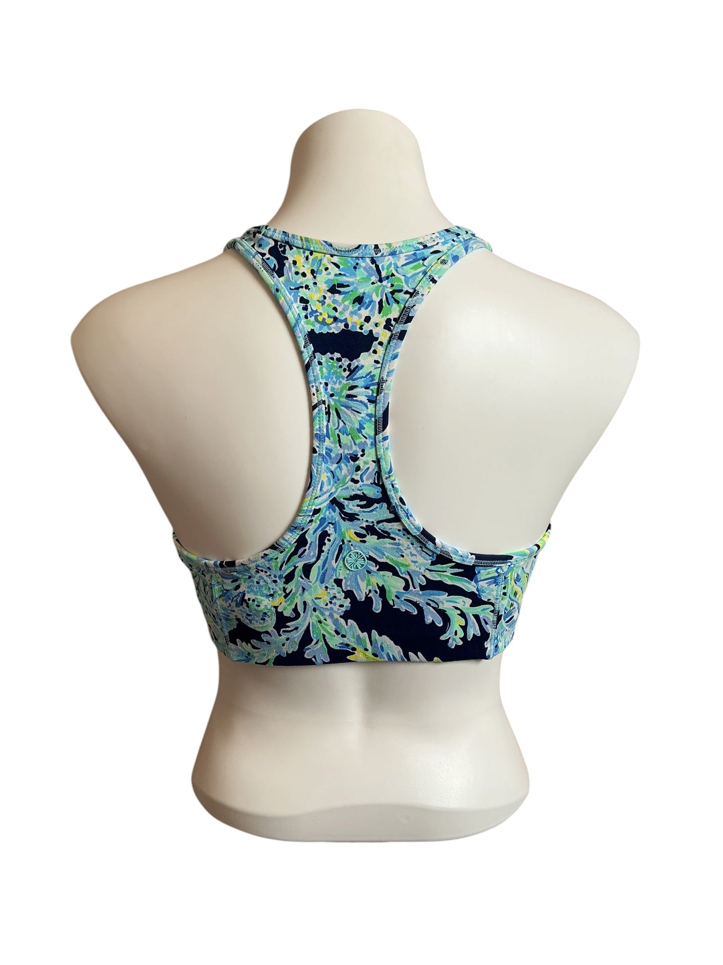 Lilly Pulitzer NWT Teegan Sports Bra High Tide Navy Scuba Doo - Size M