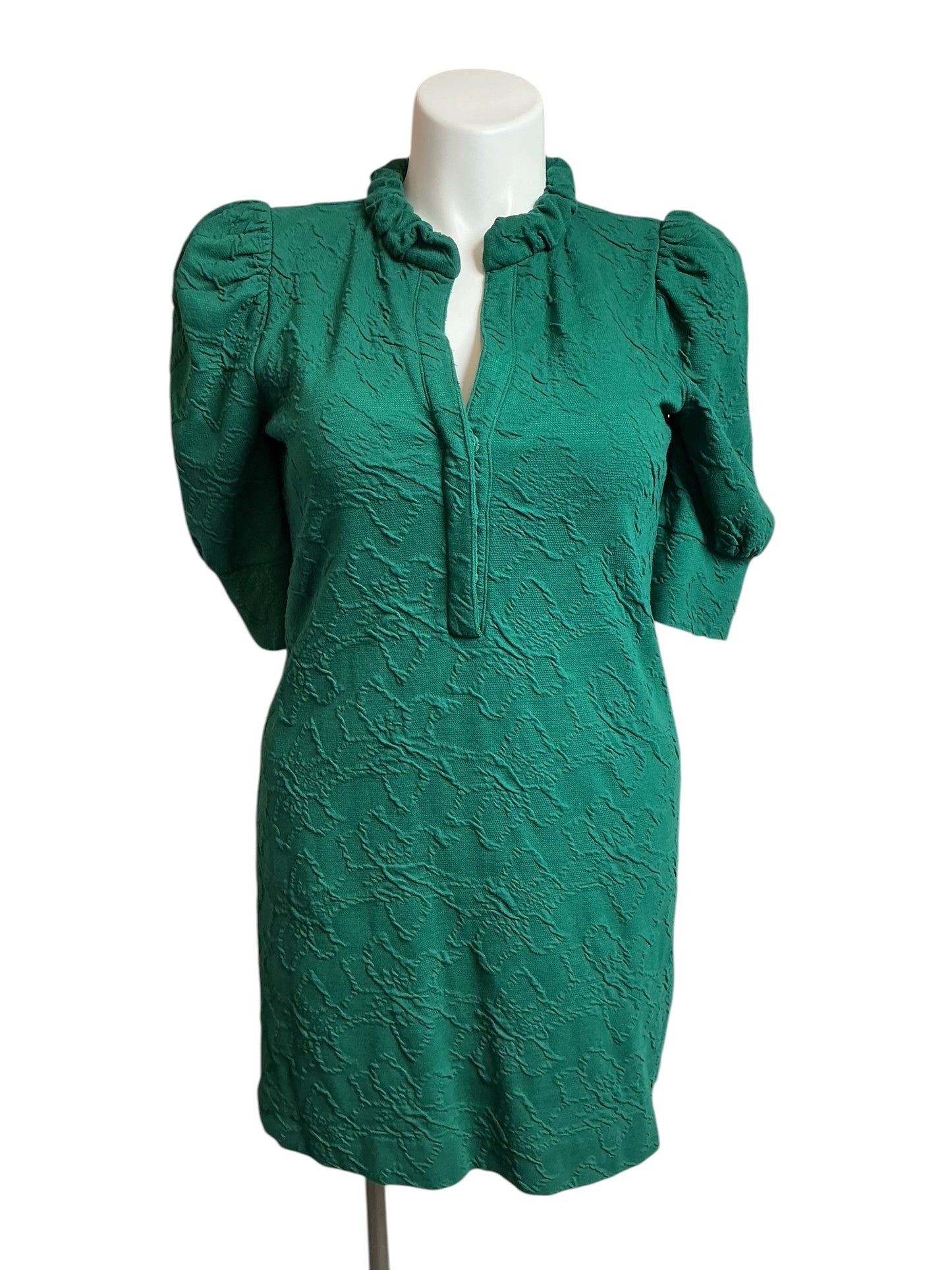 Lilly Pulitzer Elsey Floral Evergreen Jacquard Puff Sleeve Dress - Size L