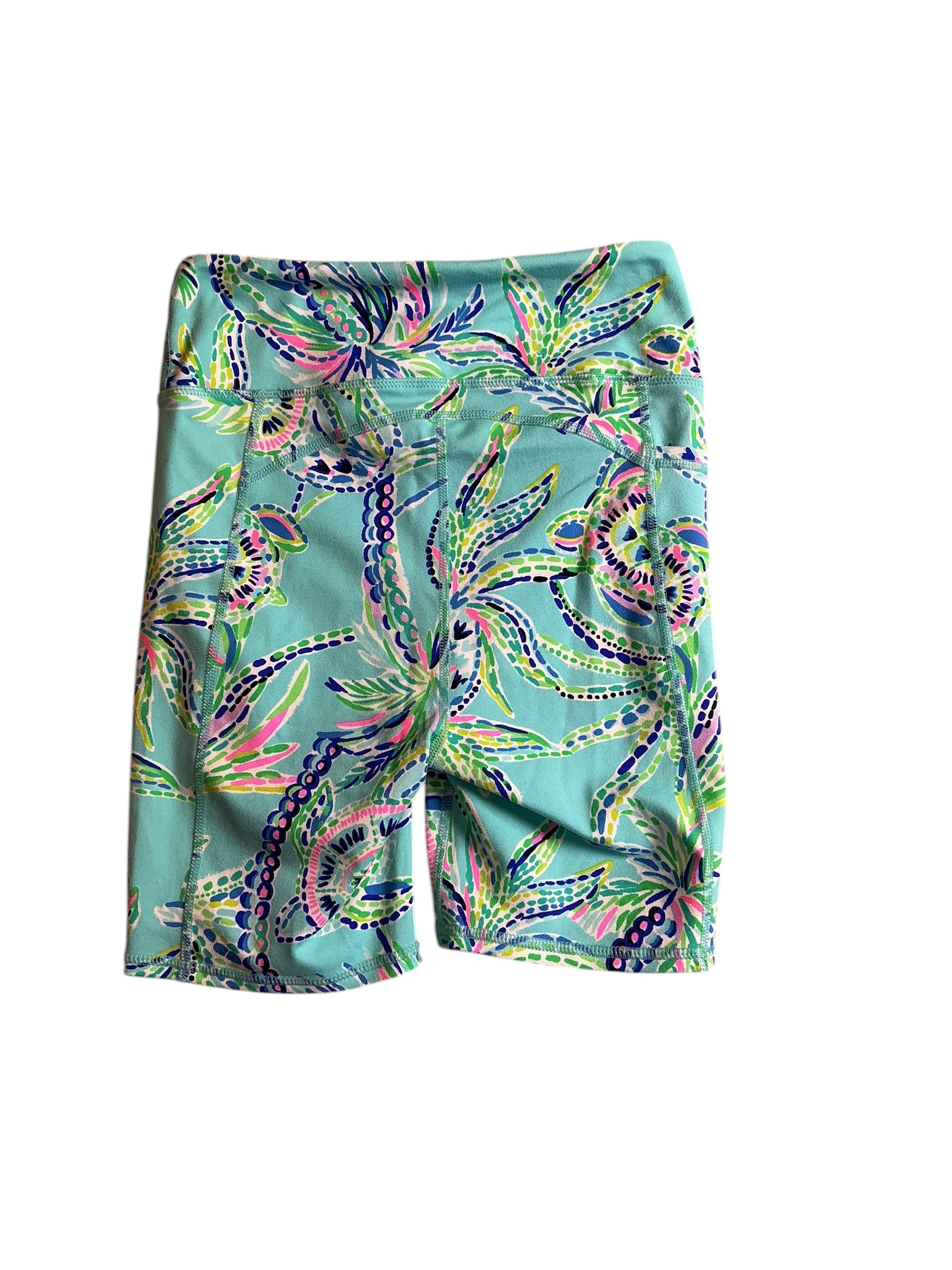 Lilly Pulitzer Luxletic Weekender High Rise Shorts Bermuda Blue Turtle Szn - Size XS