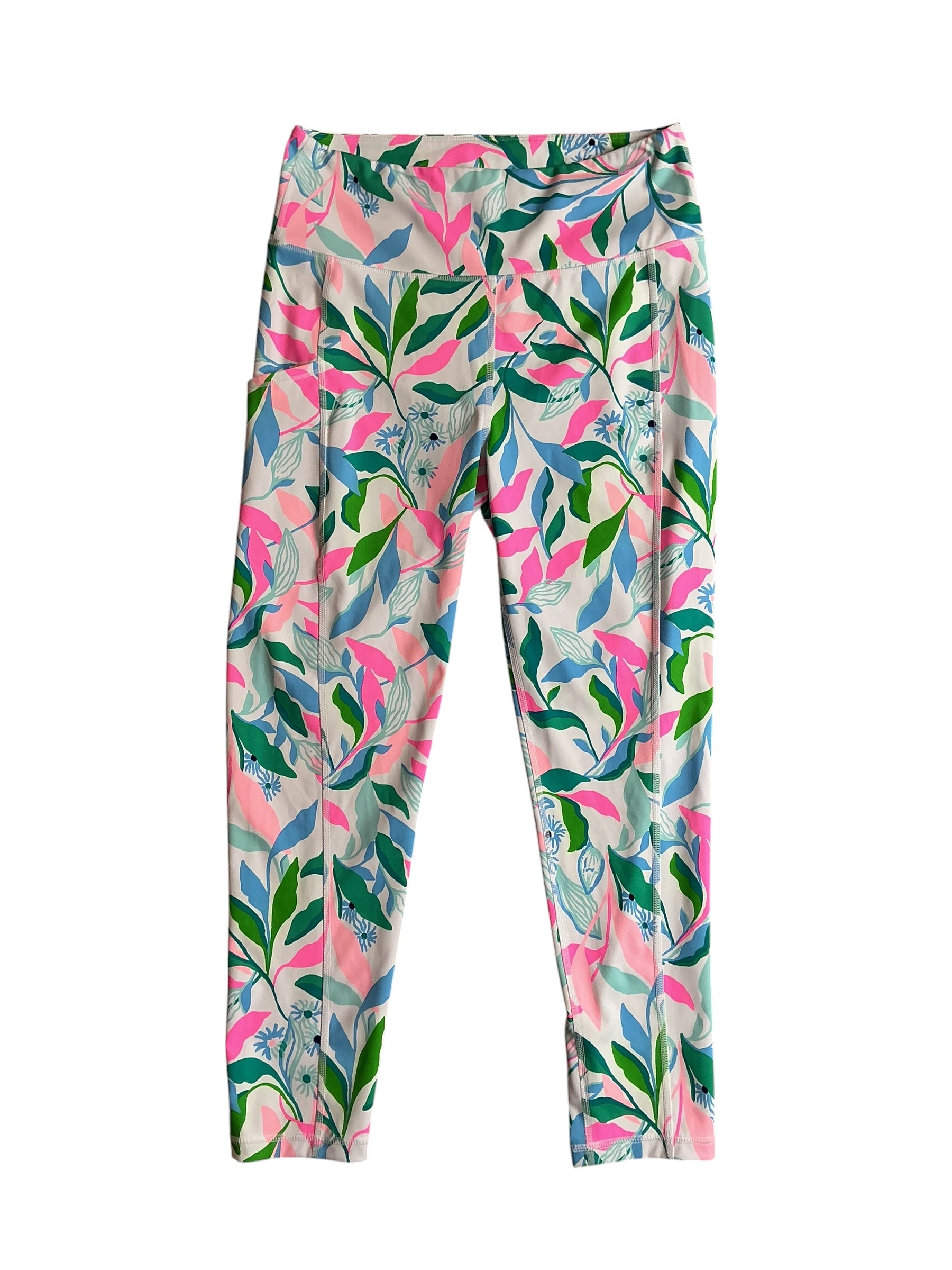 Lilly Pulitzer Weekender High Rise Midi Legging Resort White Holding Court - Size L