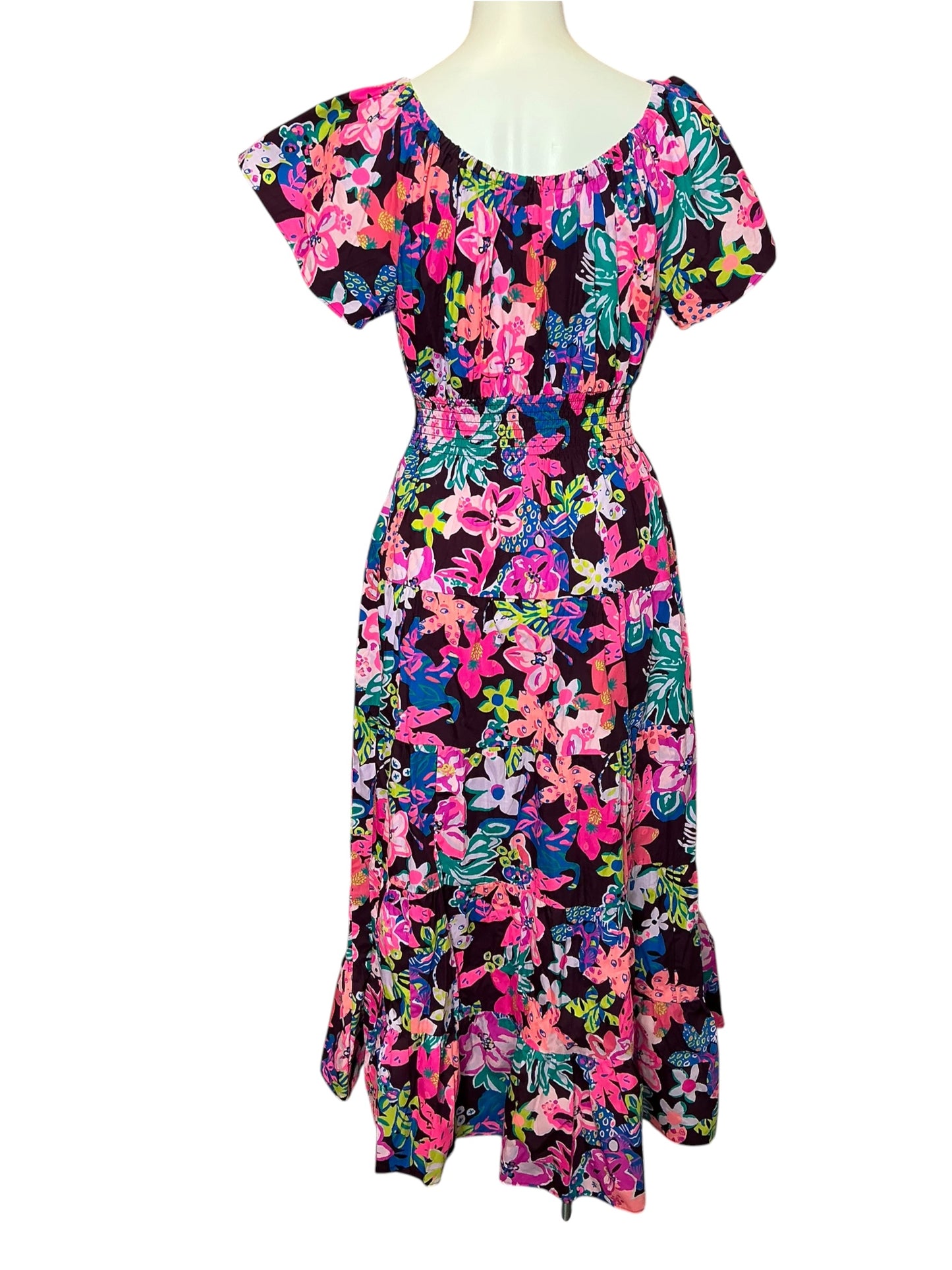 Lilly Pulitzer Ellabell Midi Dress Bohemian Garden Size Small