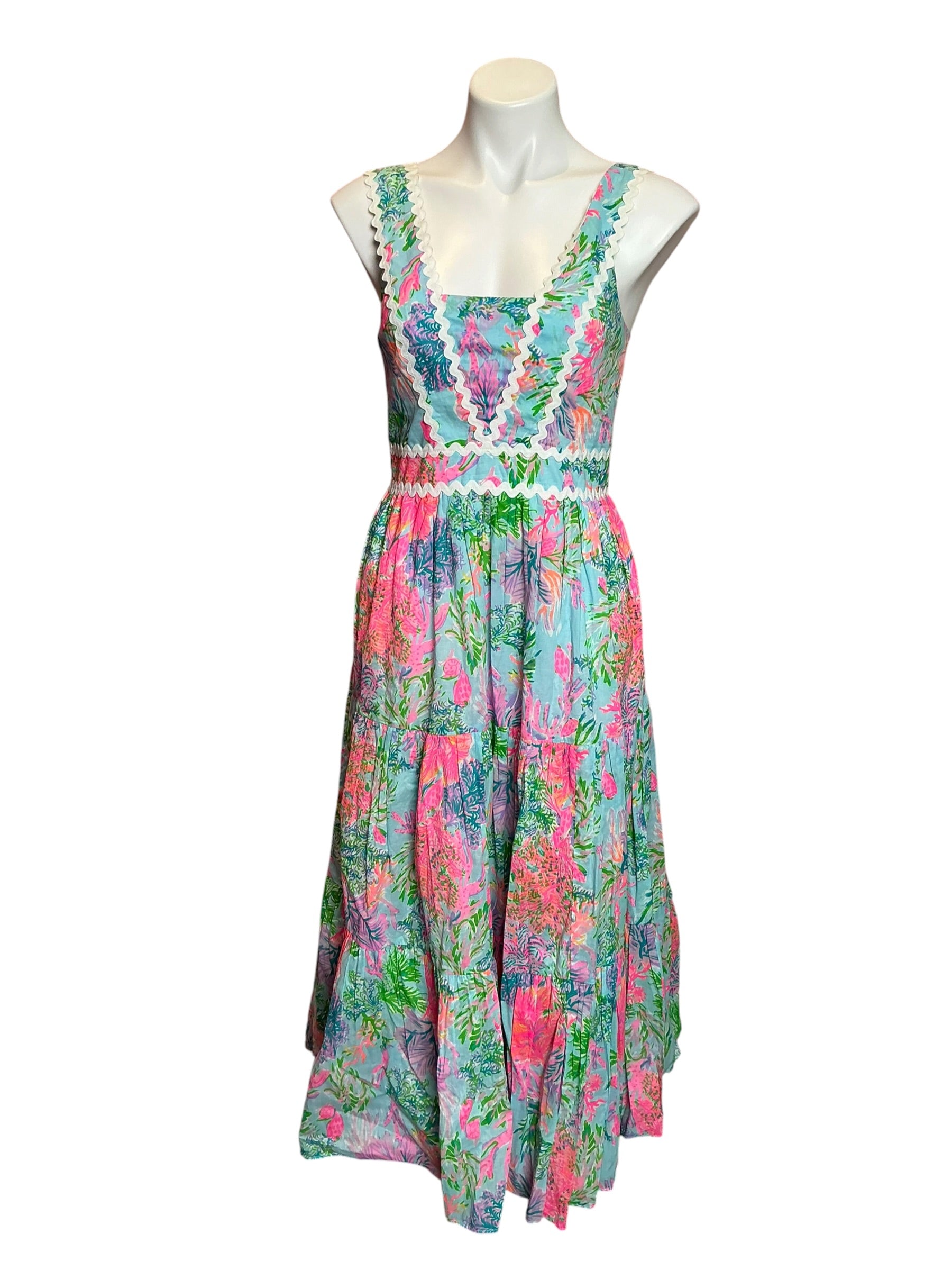 Lilly Pulitzer Pollie Mildi Dress Cay To My Heart Size S