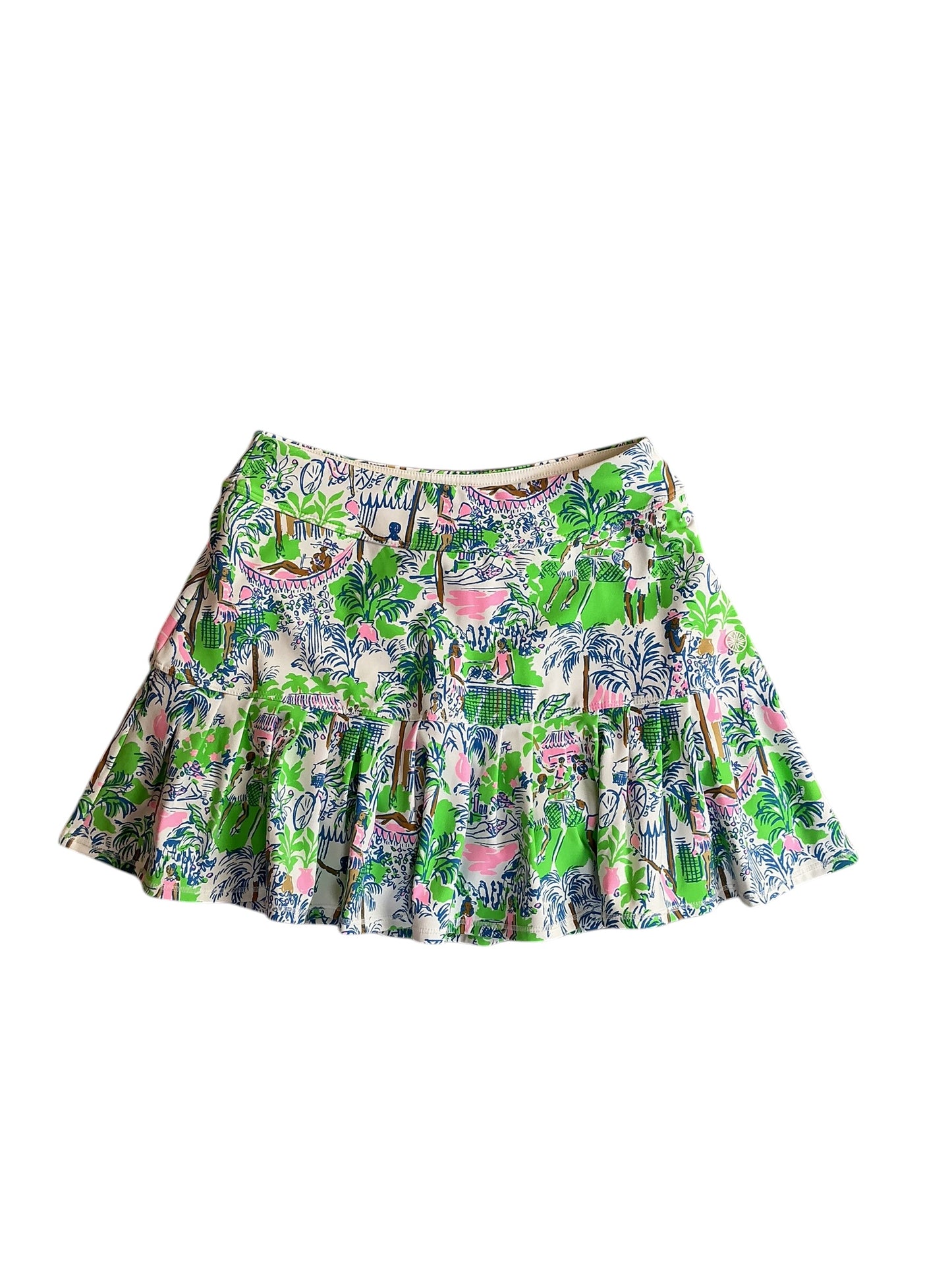 Lilly Pulitzer NWT Taye Skort UPF 50+ Orb Green Serving It Up - Size XXS
