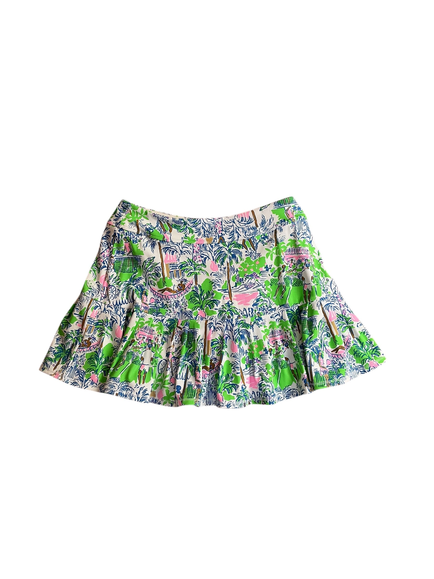 Lilly Pulitzer NWT Taye Skort UPF 50+ Orb Green Serving It Up - Size XS