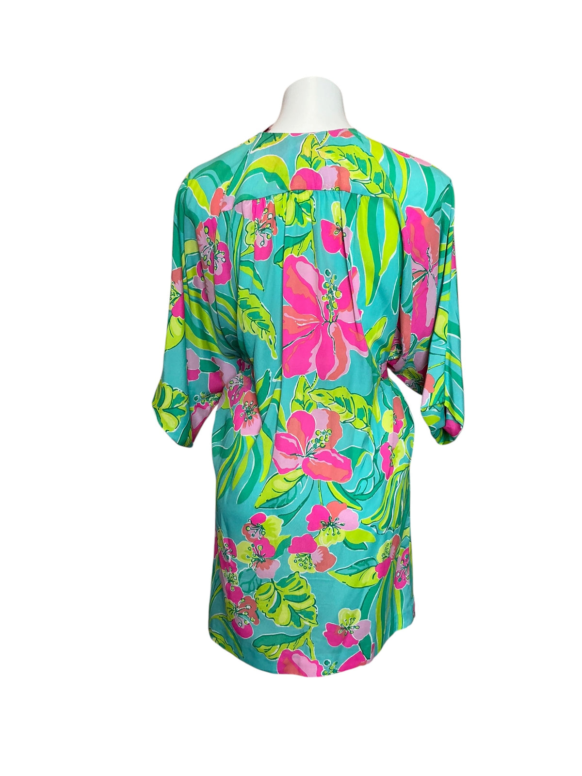 Lilly Pulitzer Wilda Kaftan Dress Crystal Water Island Cocktail Size XS