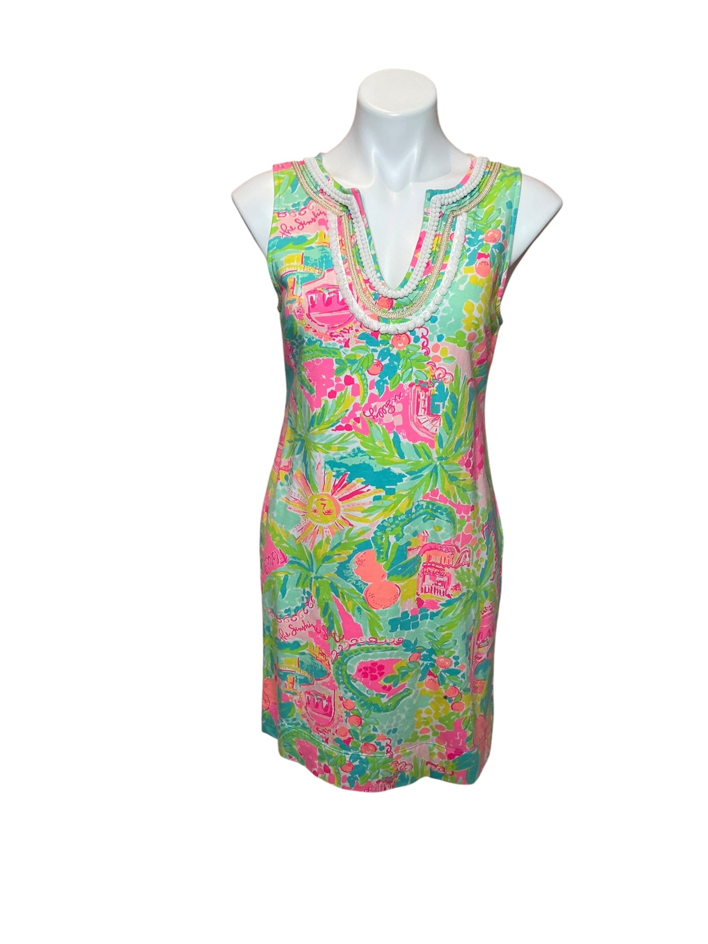 Lilly Pulitzer Harper Shift Dress Sunshine State Of Mind Size M
