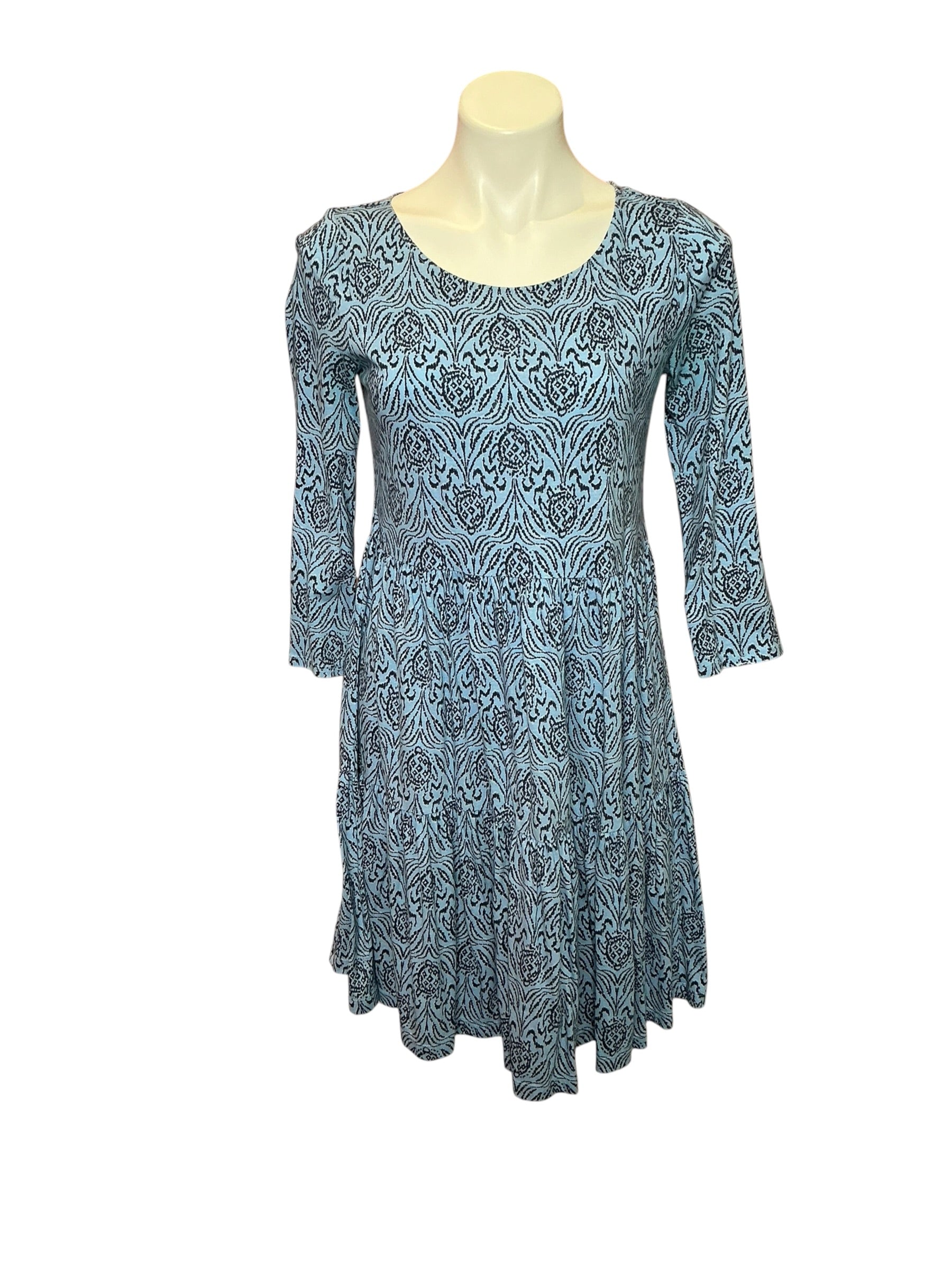 Lilly Pulitzer Geanna Swing Dress Bon Bon Blue Go Your Own Wave Size Small