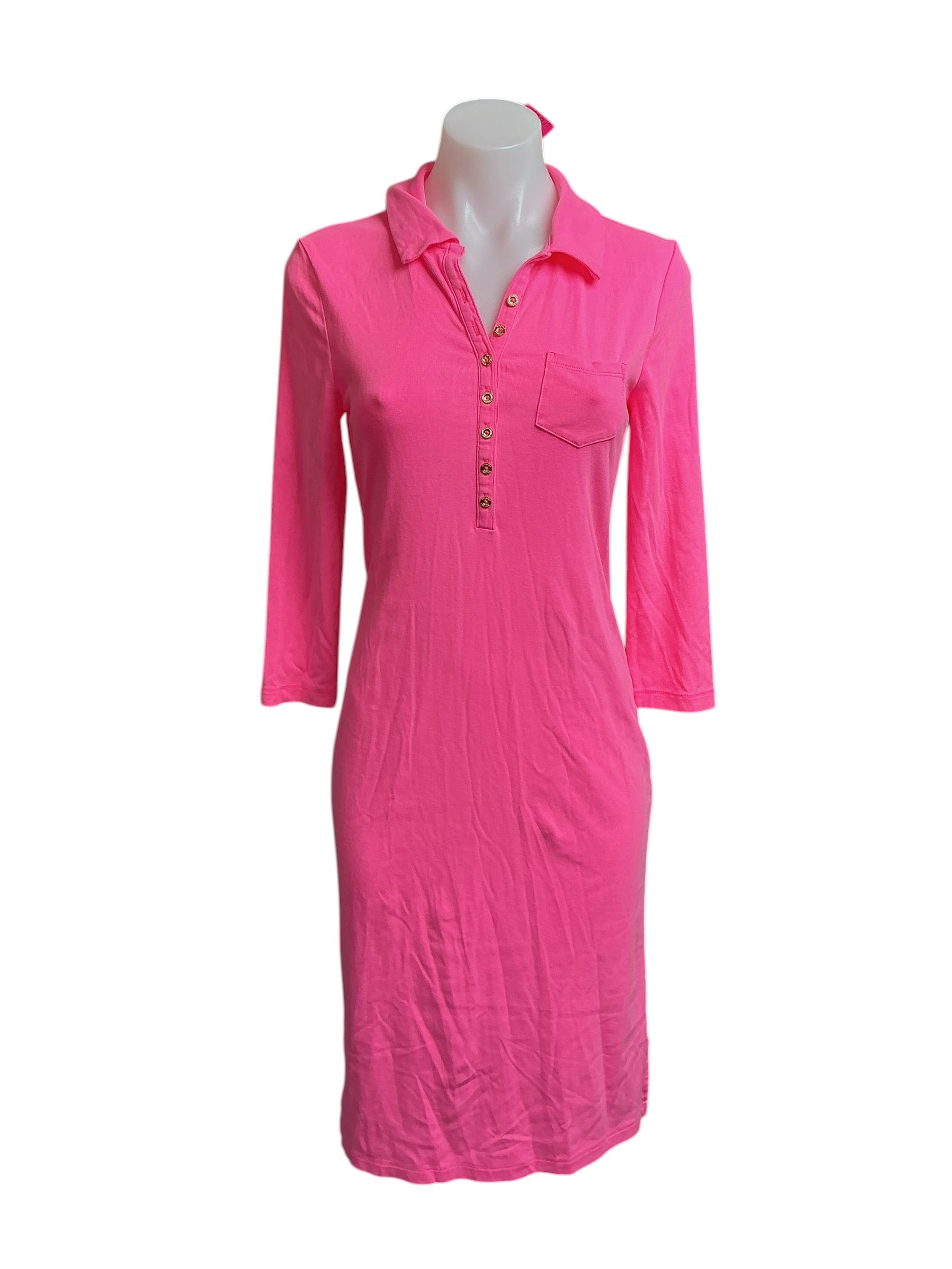Lilly Pulitzer Reema Sleeve Knee Length Dress - Roxie Pink - Size S