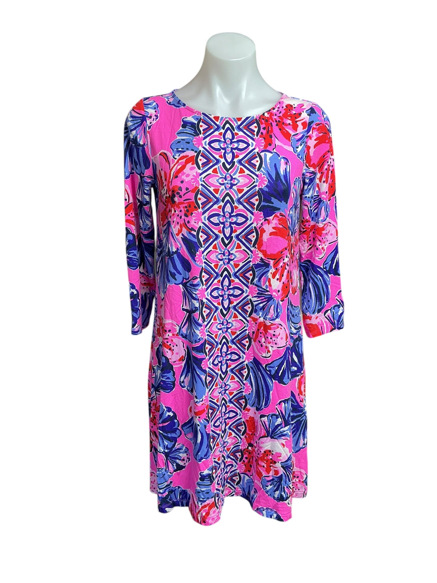 Lilly Pulitzer Ophelia Dress - Plumeria Pink In A Holidaze Engineered - Size S