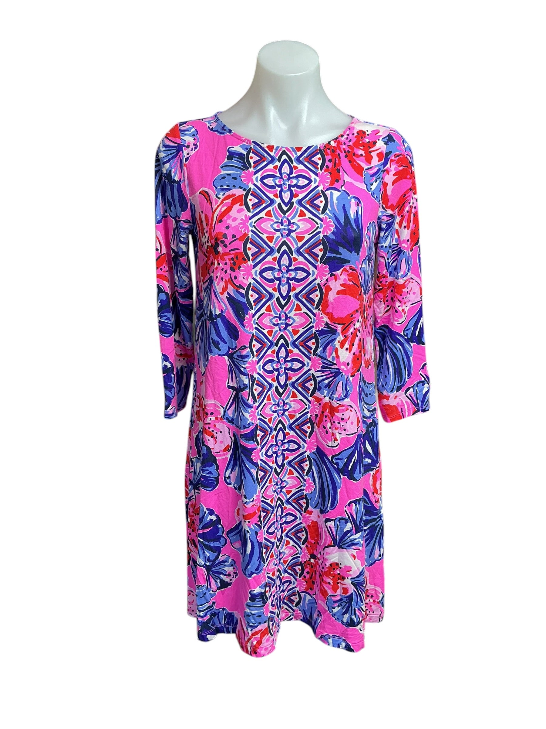 Lilly Pulitzer Ophelia Dress - Plumeria Pink In A Holidaze Engineered - Size S