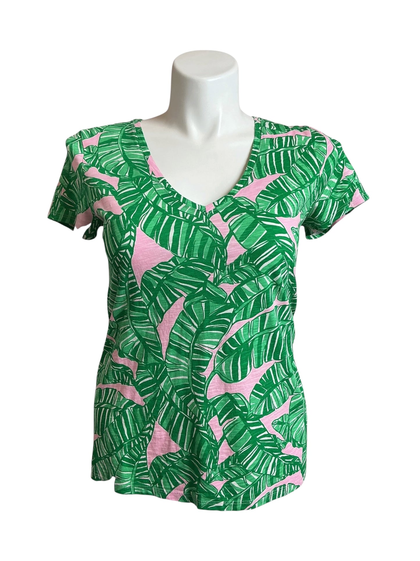 Lilly Pulitzer Etta V-Neck Top Let's Go Bananas - Size M