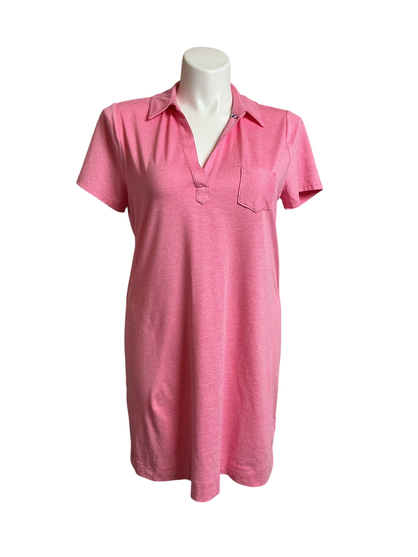Lilly Pulitzer Dune UPF 50+ Short Sleeve Dress Heathered Confetti Pink - Size XL