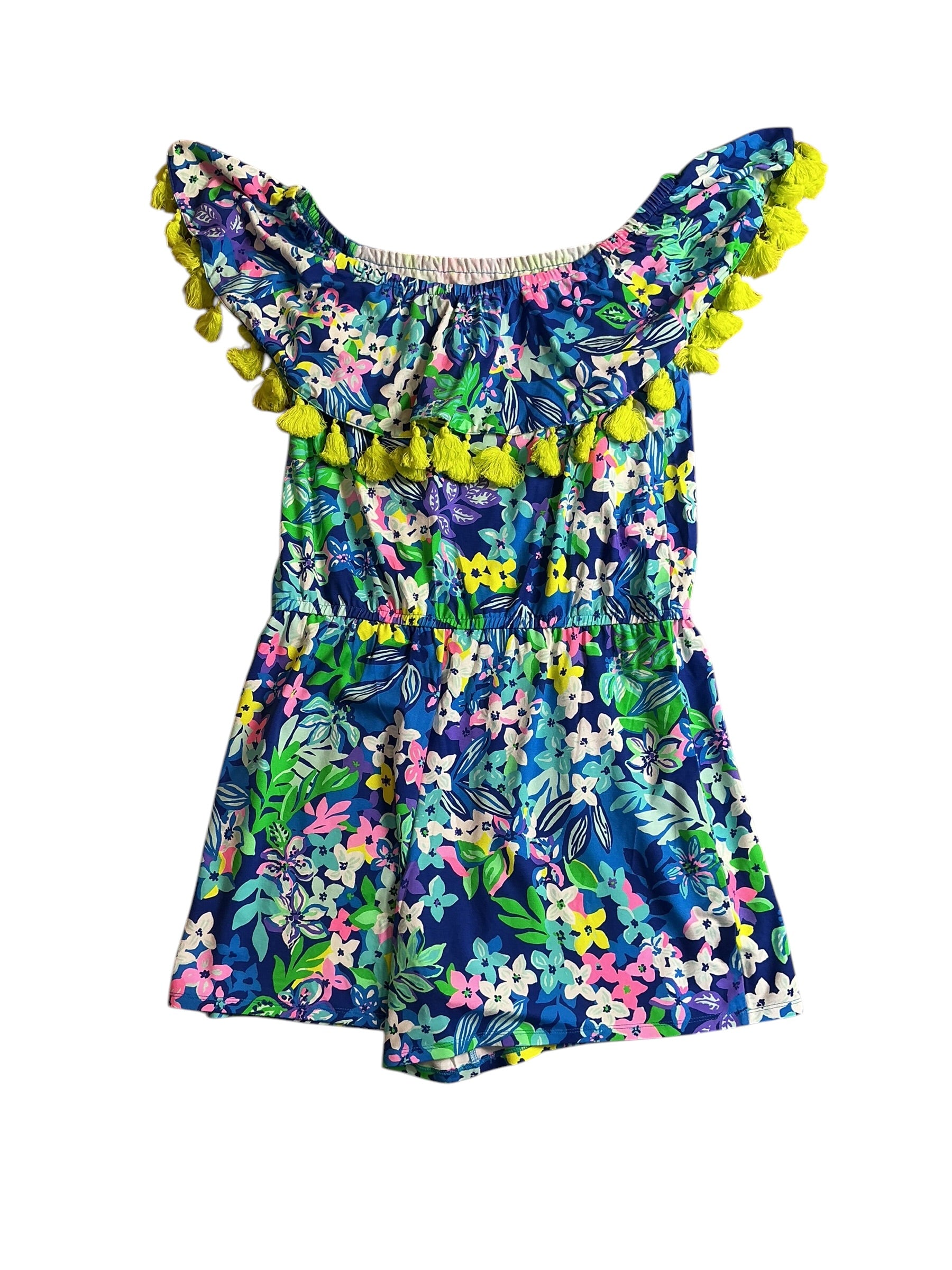 Lilly Pulitzer NWT La Fortuna Romper - Borealis Blue Social Sunset - Size L
