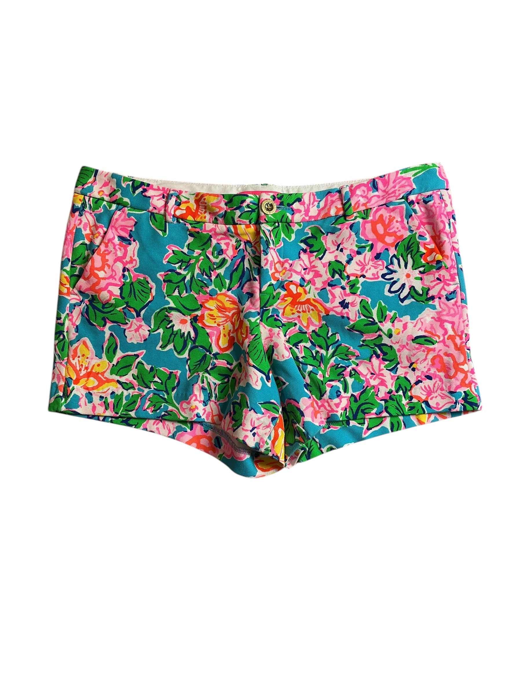 Lilly Pulitzer Callahan Knit Short - Multi Rose To The Occasion - Size 14