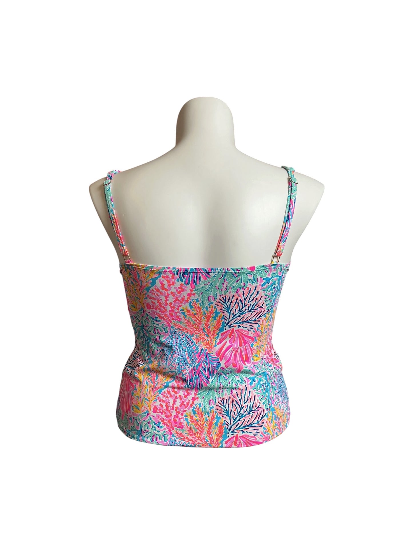 Lilly Pulitzer NWT Brenta Tankini Bathing Suit Top Multi Splash Dance - Size 14