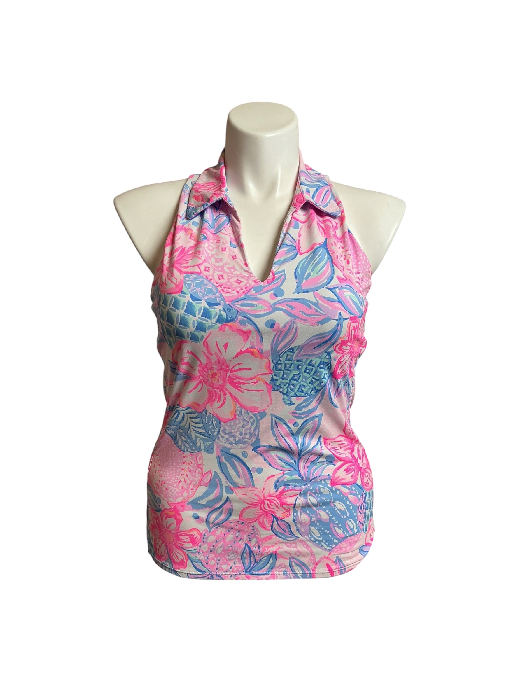 Lilly Pulitzer Lakelyn Bra Polo Pink Isle Snappy Turtle - Size L