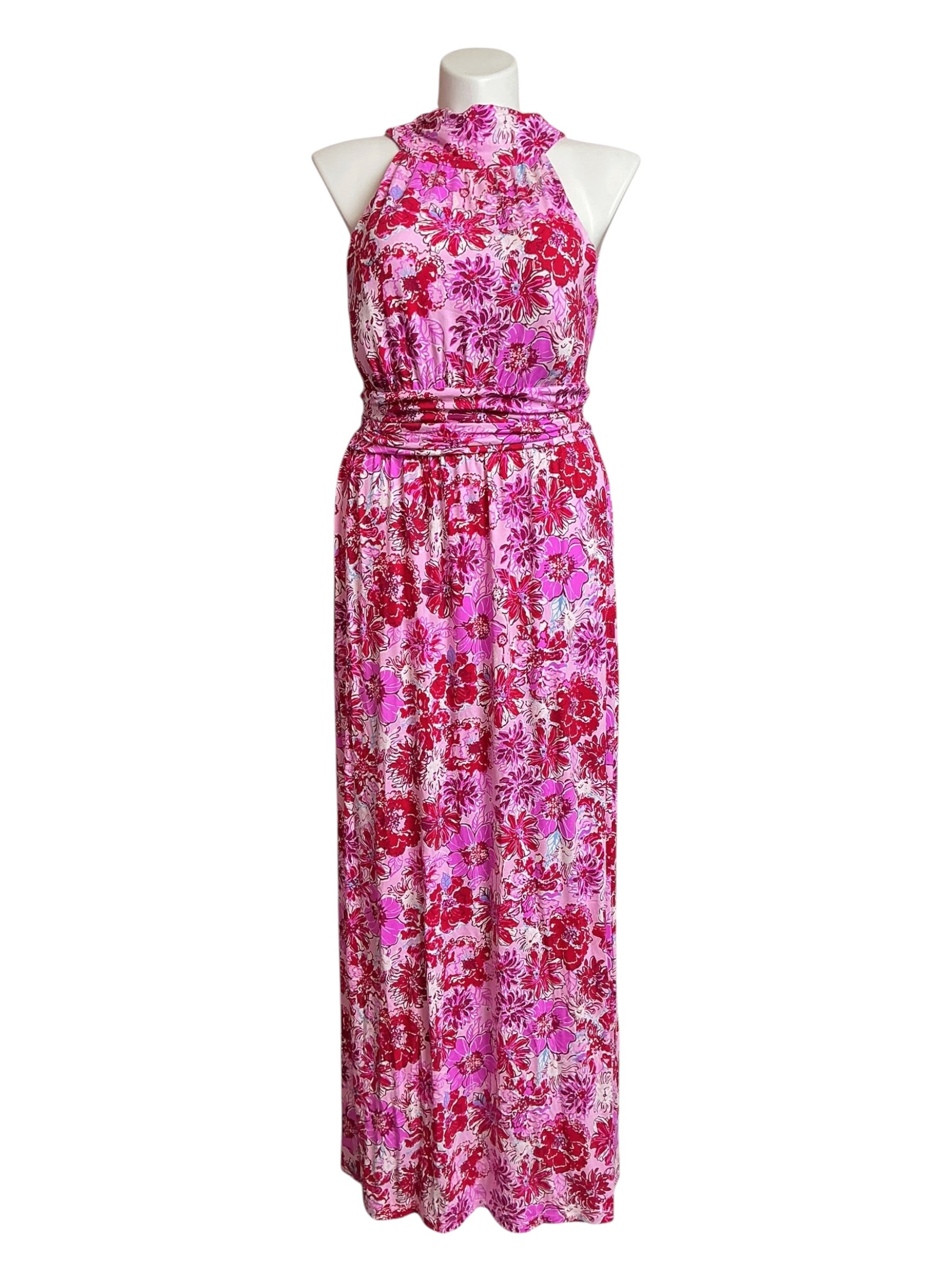 Lilly Pulitzer Wyota Halter Maxi Dress Lilac Thistle In The Wild Flowers - Size XL