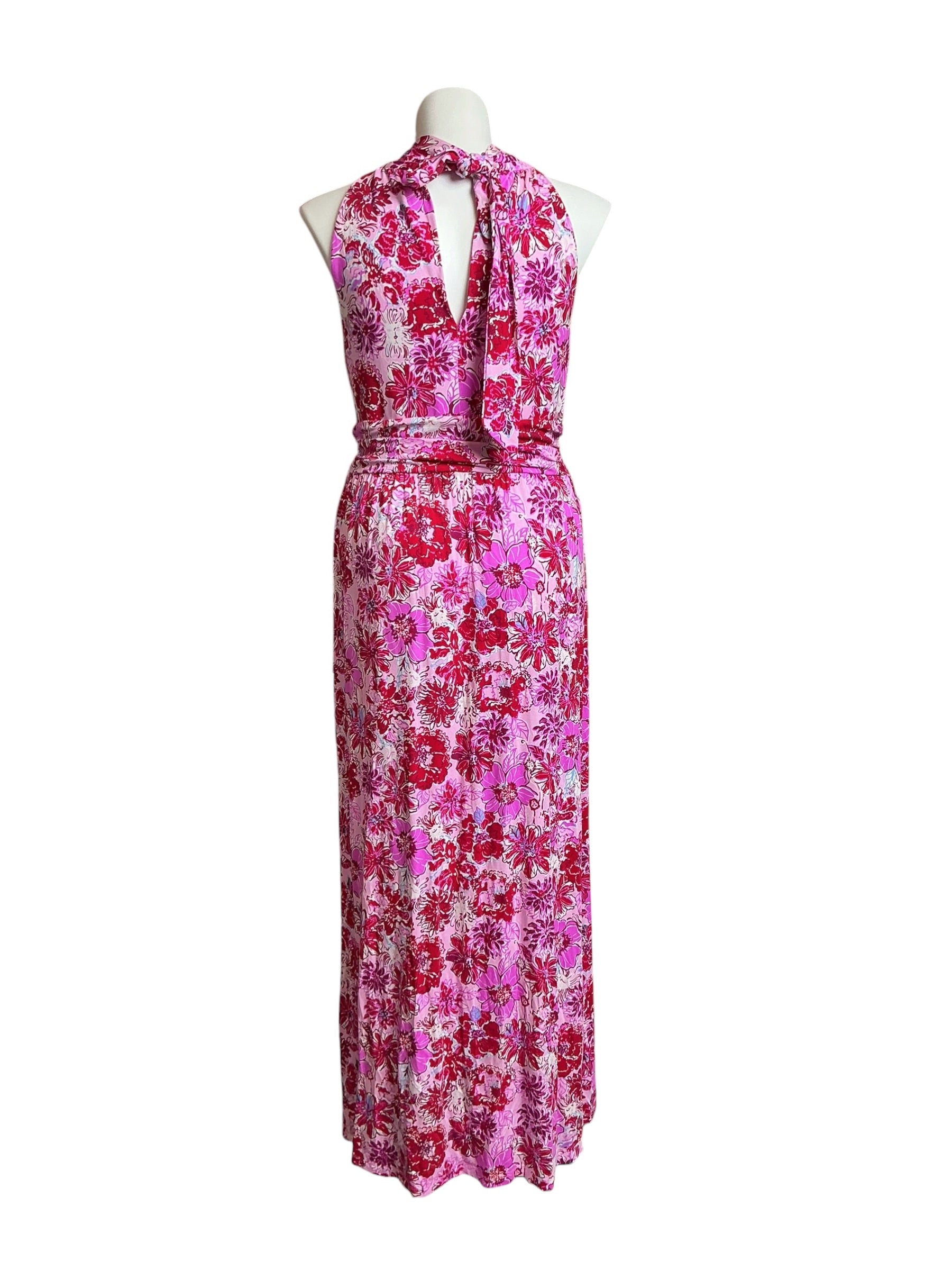 Lilly Pulitzer Wyota Halter Maxi Dress Lilac Thistle In The Wild Flowers - Size XL