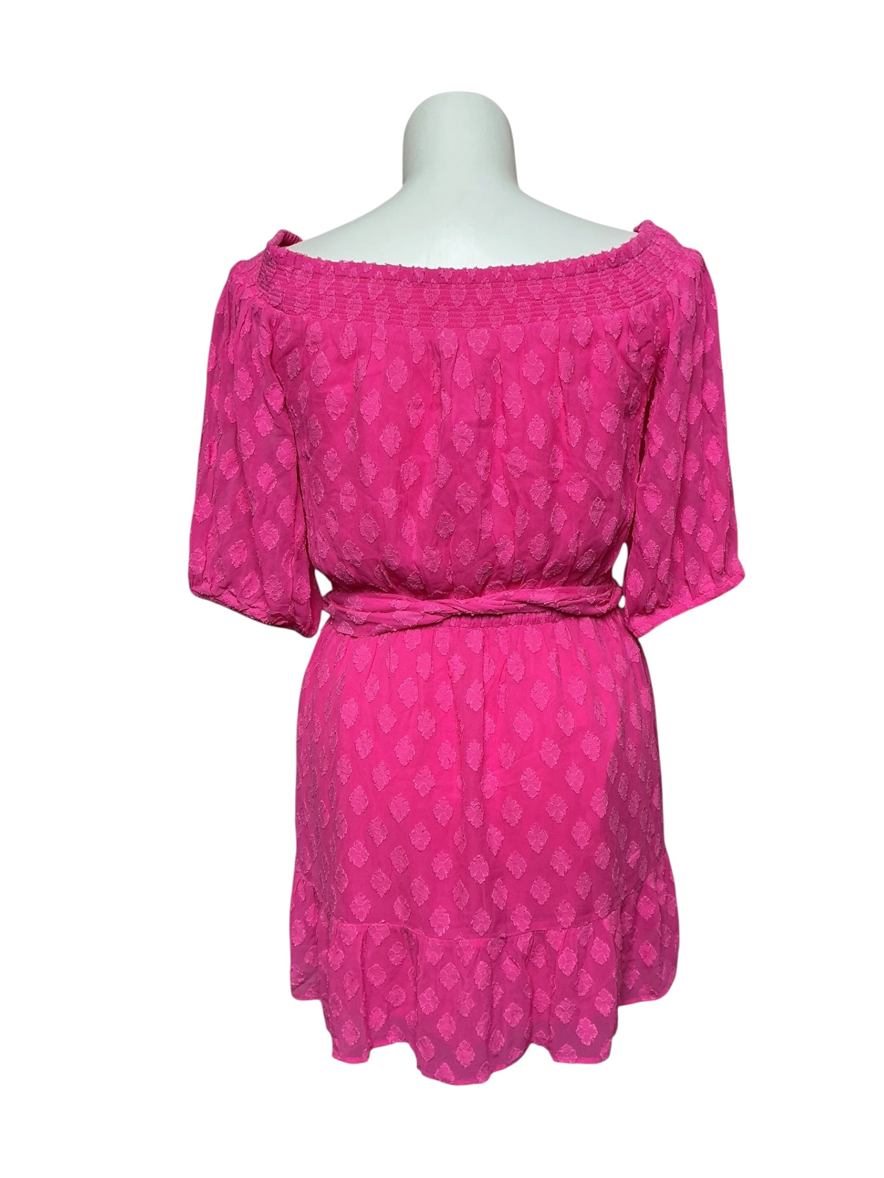 Lilly Pulitzer Rochelle Off-The-Shoulder Romper Daiquiri Ditsy Rayon Clip - Size M