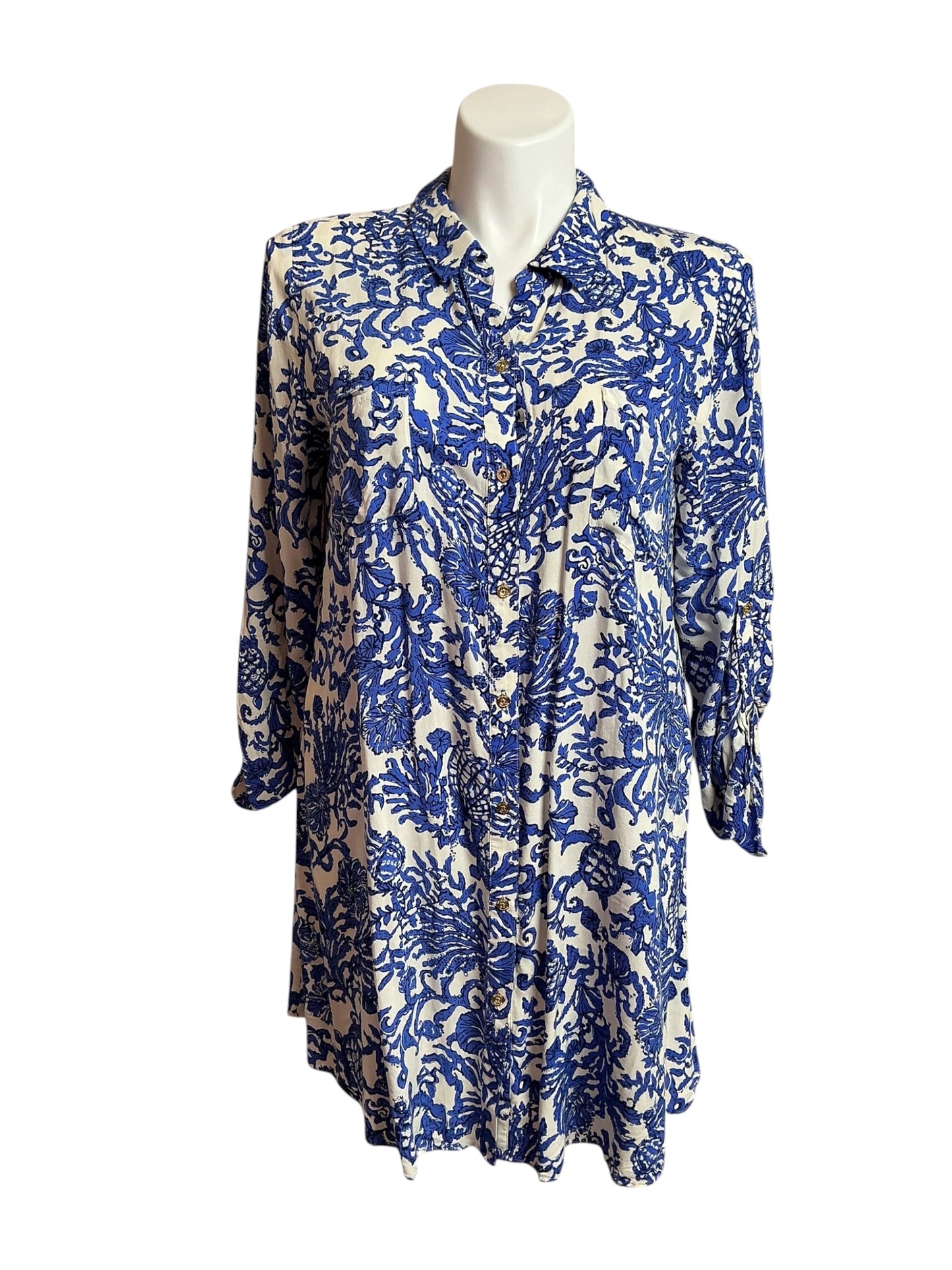 Lilly Pulitzer Natalie Shirtdress Cover-Up Deeper Coconut Ride With Me - Size XL