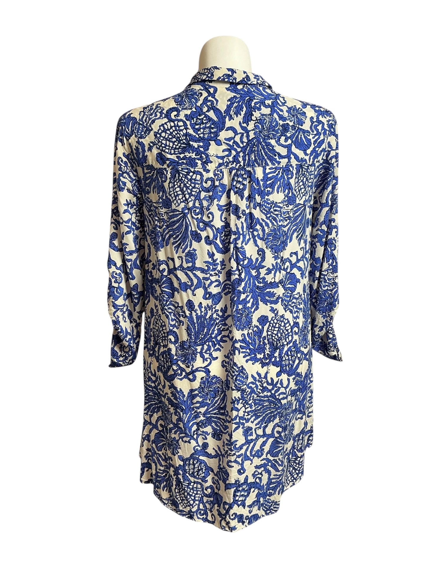 Lilly Pulitzer Natalie Shirtdress Cover-Up Deeper Coconut Ride With Me - Size XL
