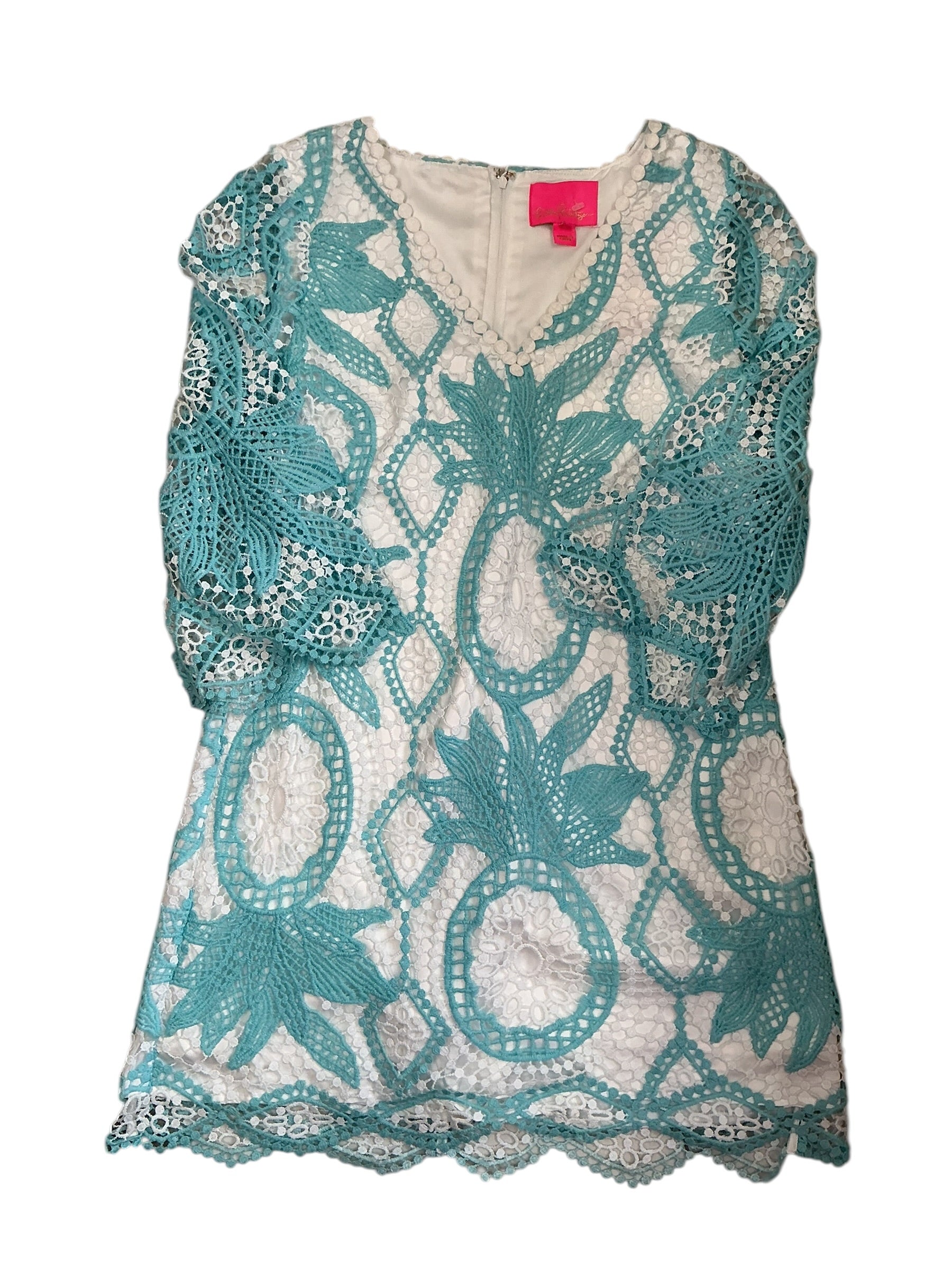 Lilly Pulitzer NWT Lottie Romper - Blue Ibiza Juice Stand Crochet - Size 6
