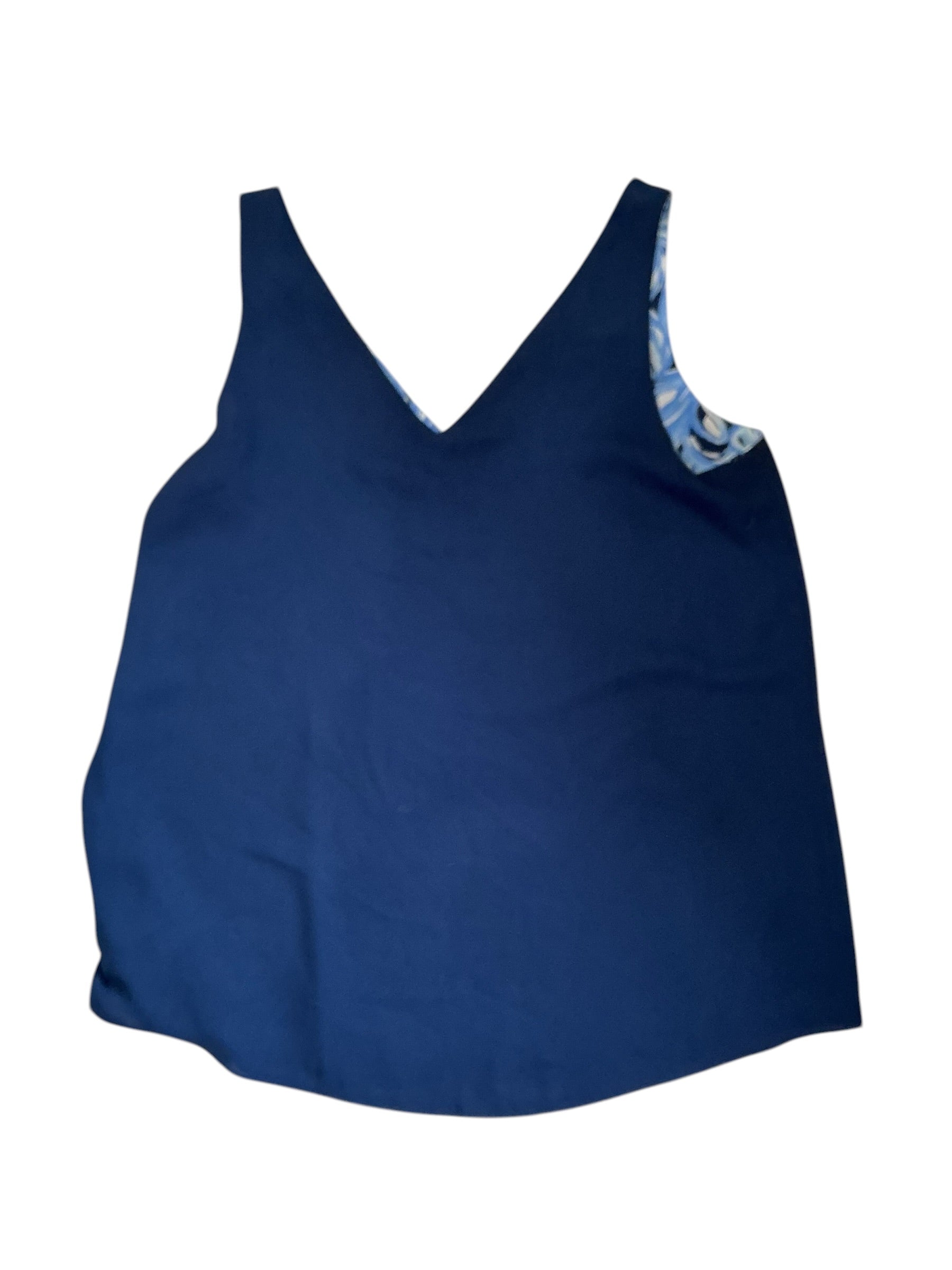 Lilly Pulitzer Florin Sleeveless V-Neck - High Tide Navy You’re The Zest - Size S