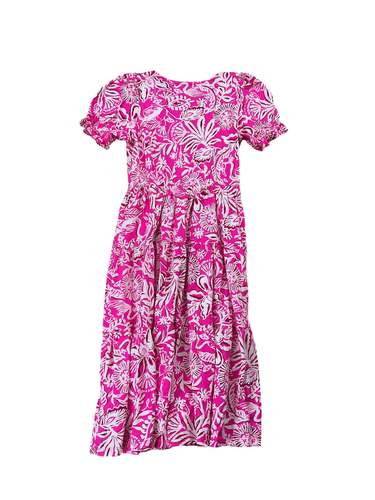 Lilly Pulitzer Girls Dean Midi Dress Passion Fruit Pink Absolutely Flamazing - Size S (4-5)