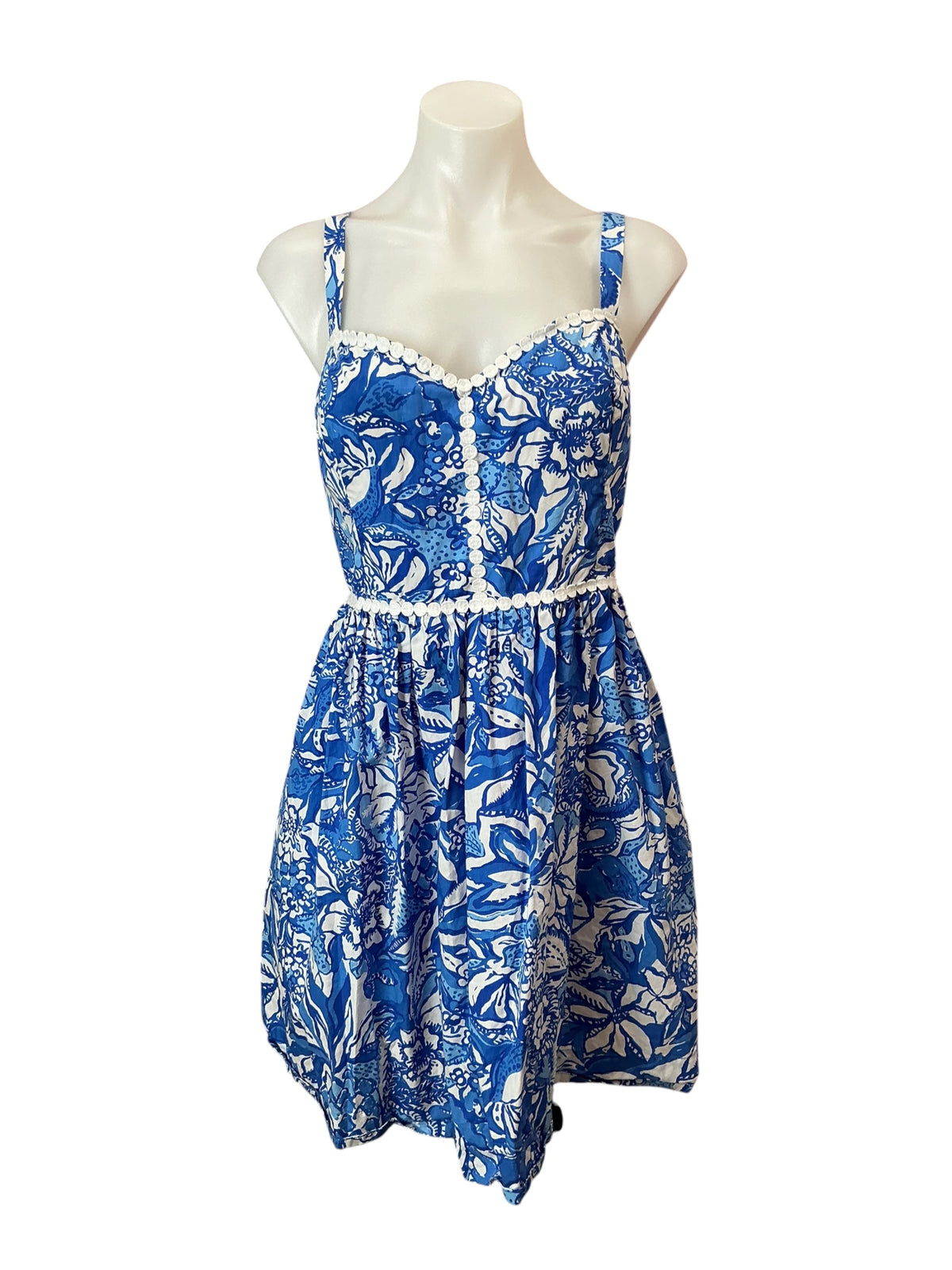Lilly Pulitzer Haylan Dress Blue Tang Flocking Fabulous - Size 16