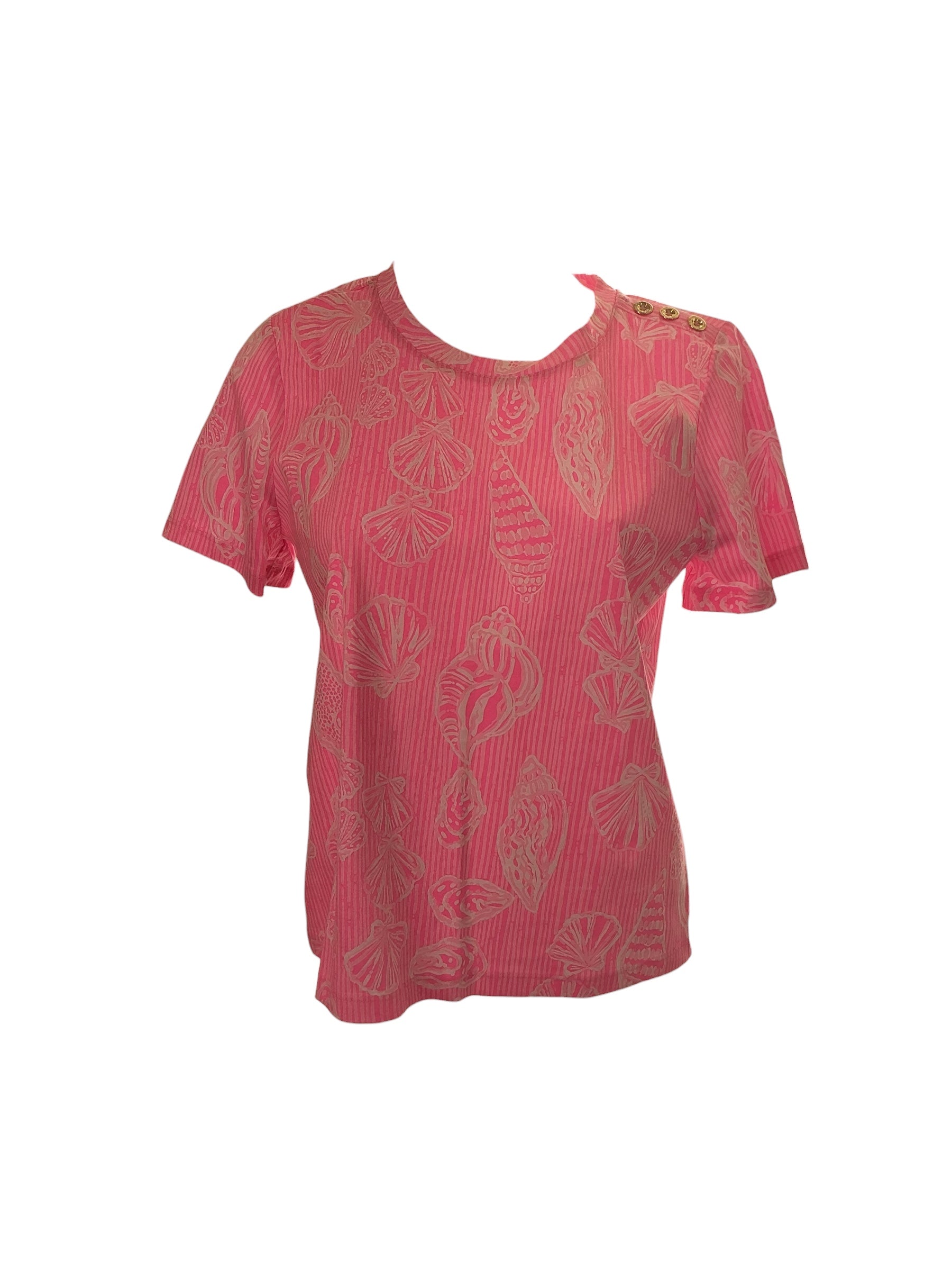 Lilly Pulitzer NWT Barreto Knit Top - Rousseau Pink Cool As Shell - Size S