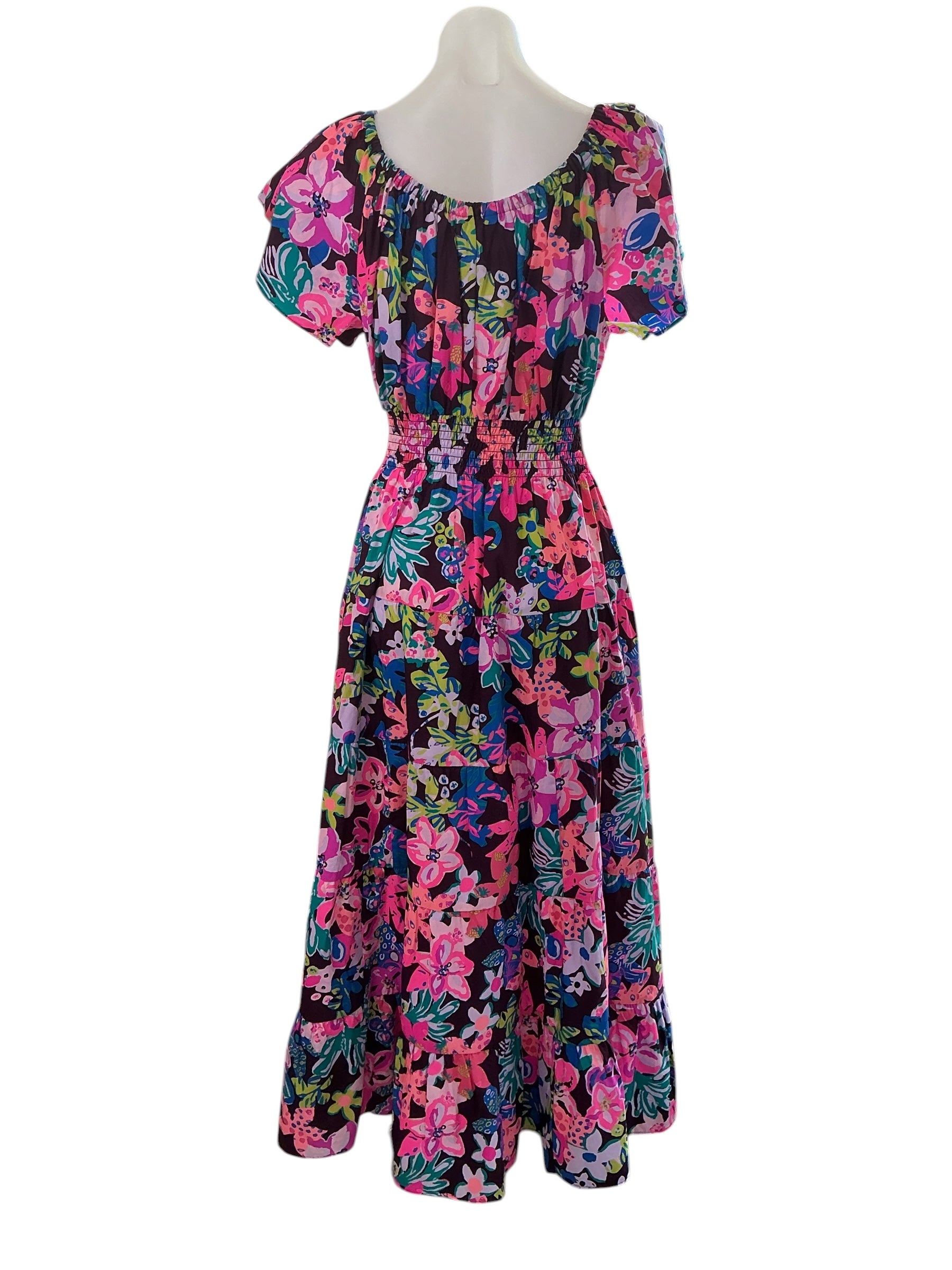Lilly Pulitzer NWT Ellabell Short Sleeve - Cherry Ganache Bohemian Garden - Size M