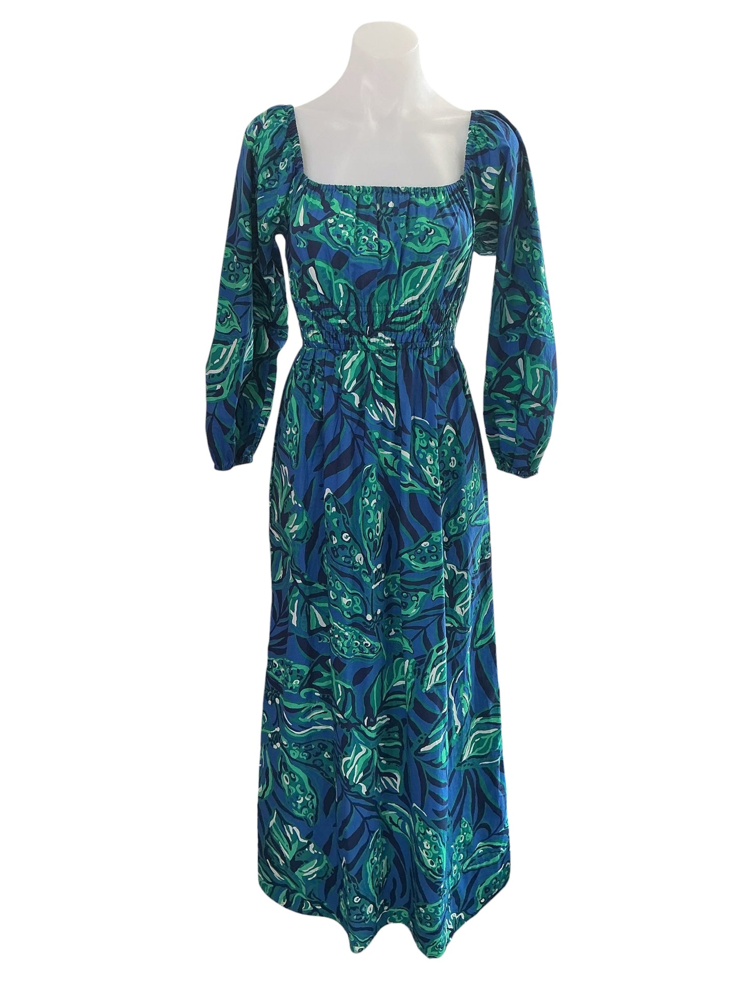 Lilly Pulitzer Seralina UPF 50+ Maxi - Indigo Breeze Shady Gators Engineered - Size XXS