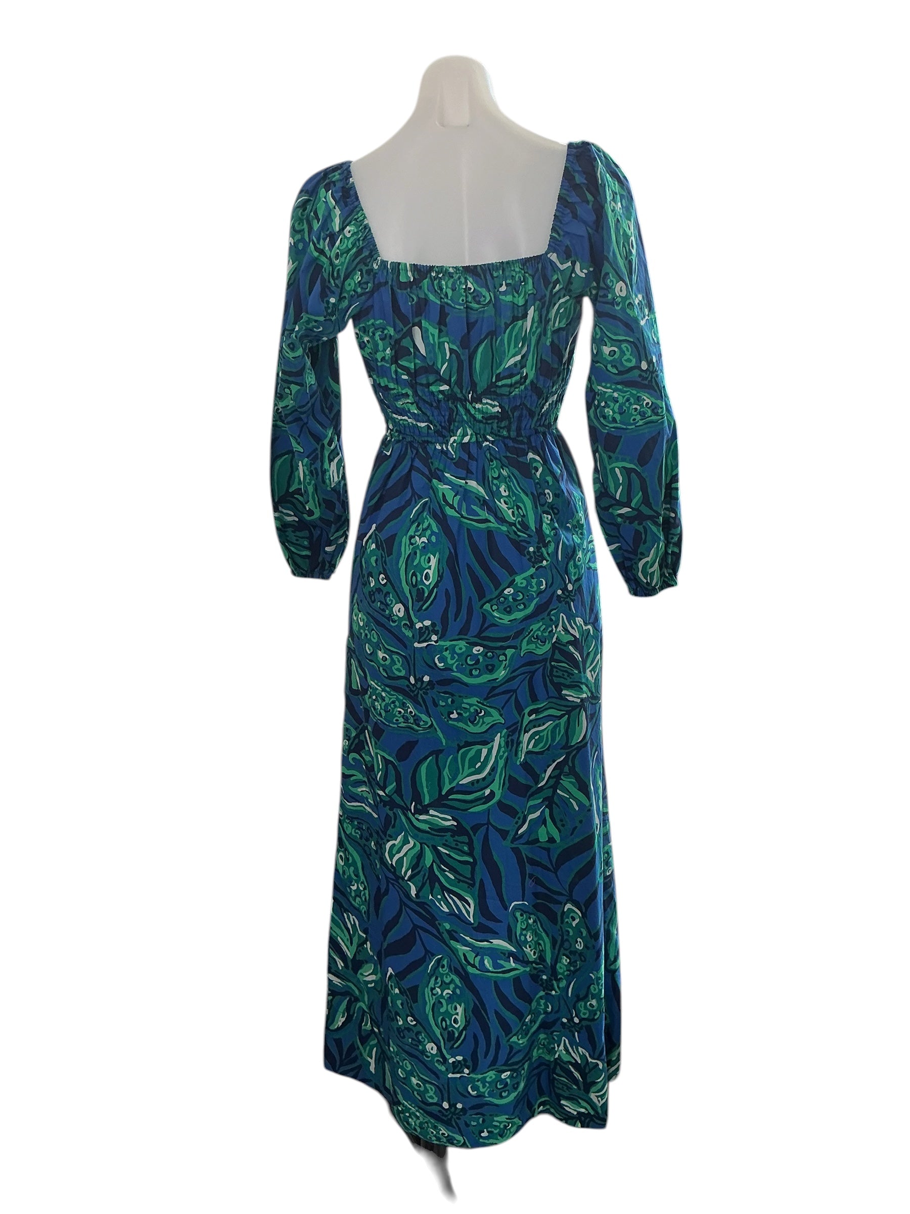 Lilly Pulitzer Seralina UPF 50+ Maxi - Indigo Breeze Shady Gators Engineered - Size XXS