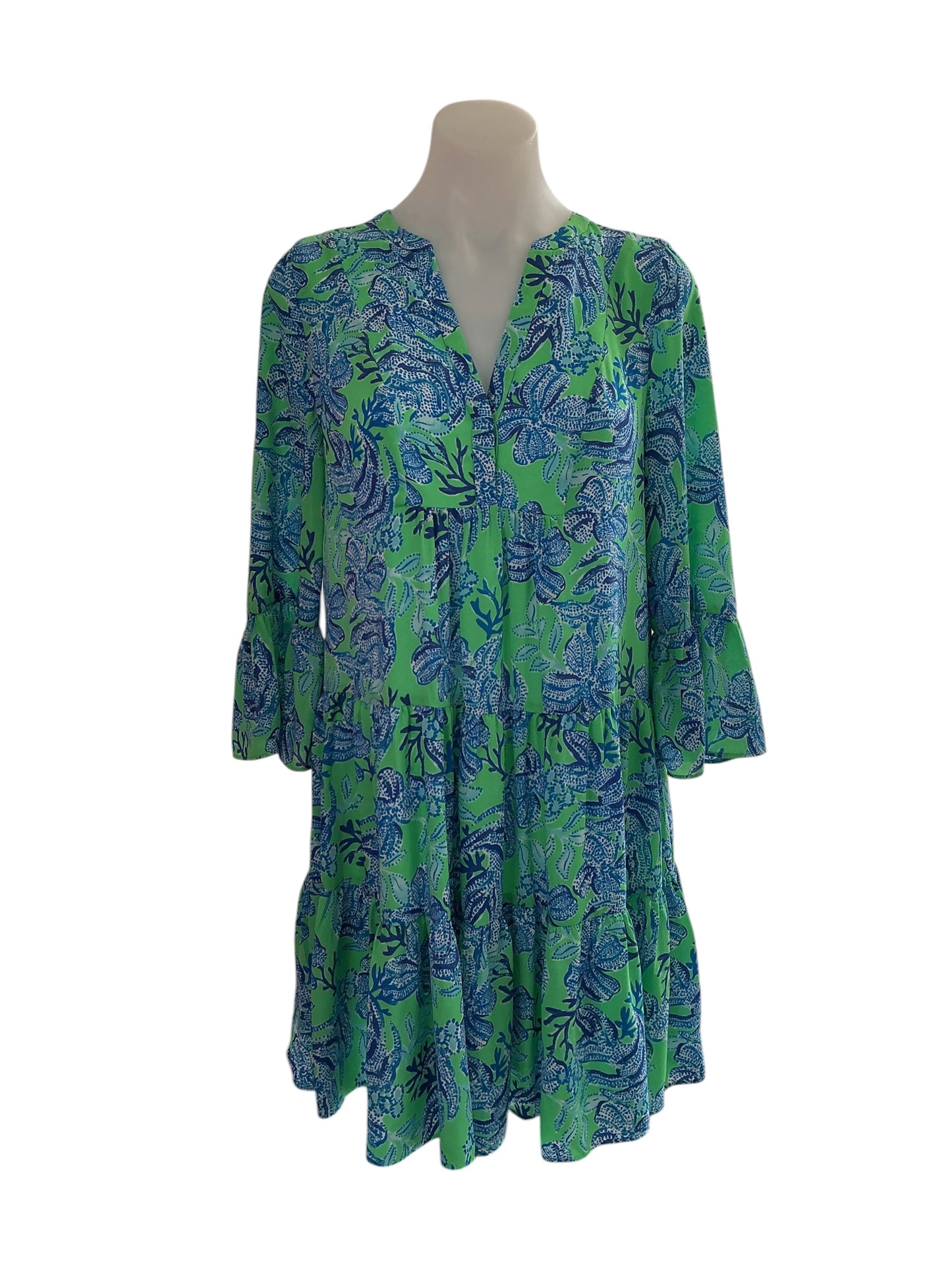 Lilly Pulitzer Gabriel Dress - Cabana Green Keepin It Reel - Size 00